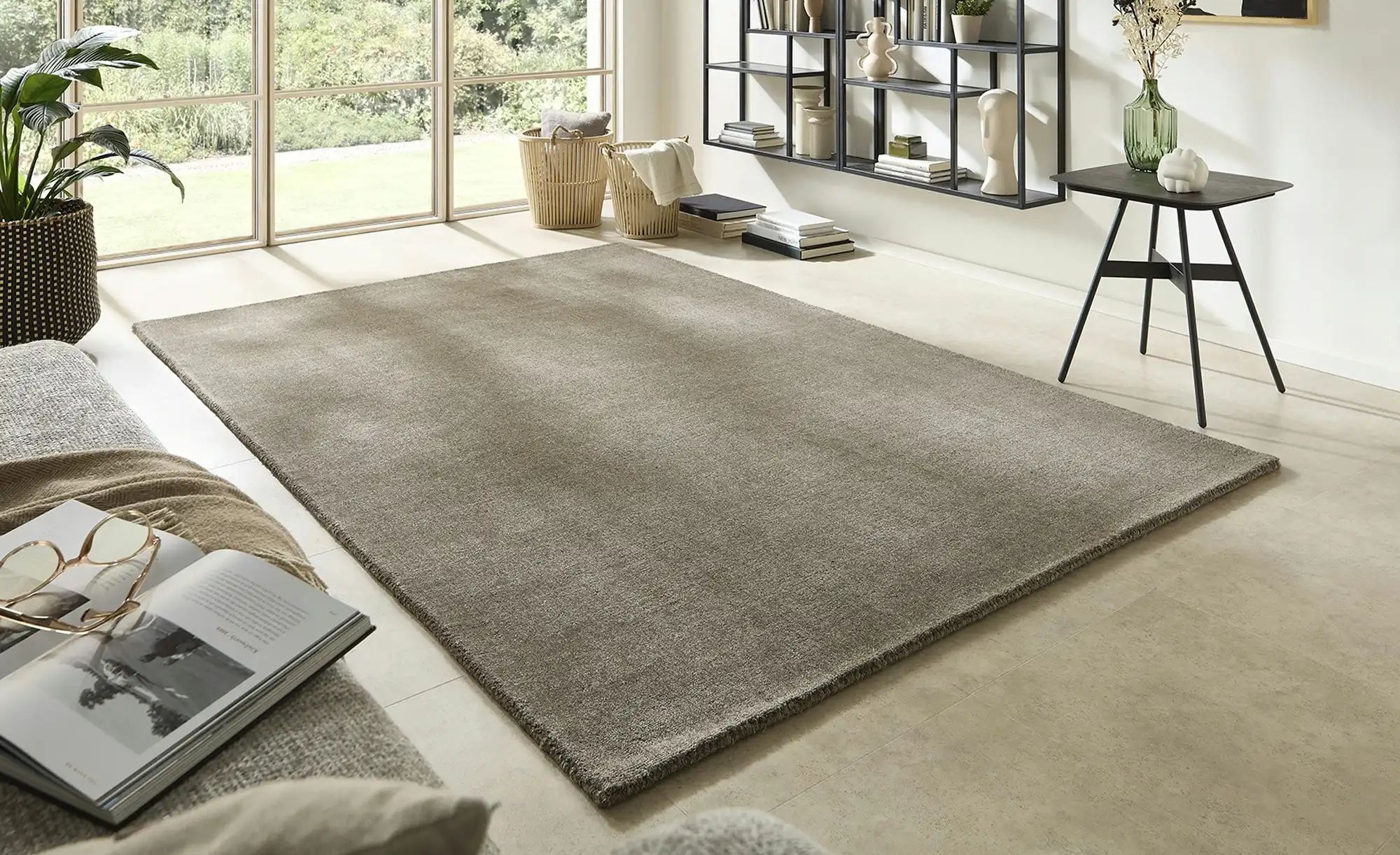 Handweb-Teppich  Vinaya Natural ¦ grau ¦ Wolle ¦ Maße (cm): B: 160 Teppiche günstig online kaufen