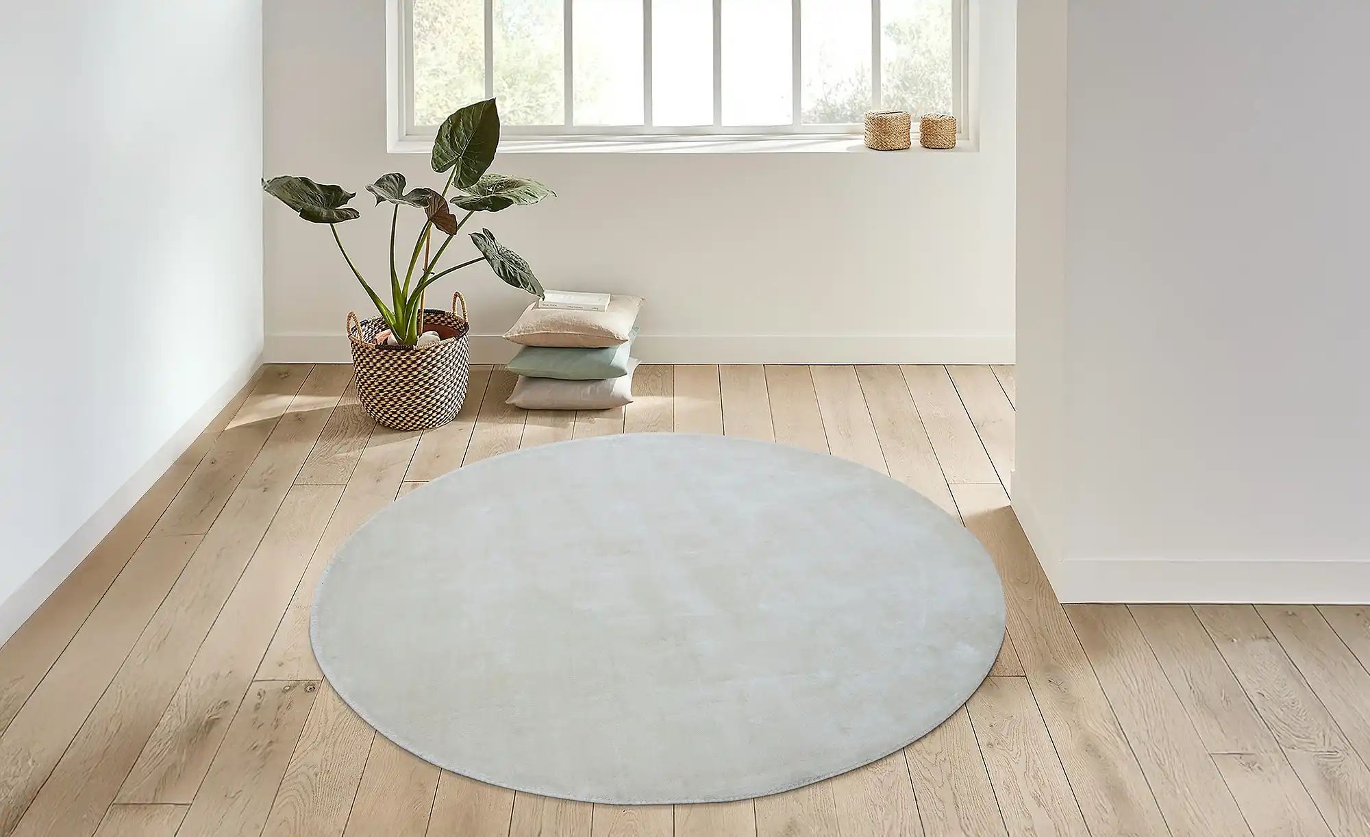 Thumbnail - como Handloom-Teppich  Flavia ¦ weiß ¦ Viskose Ø: 160 Teppiche > Einfarbige Teppiche - Höffner