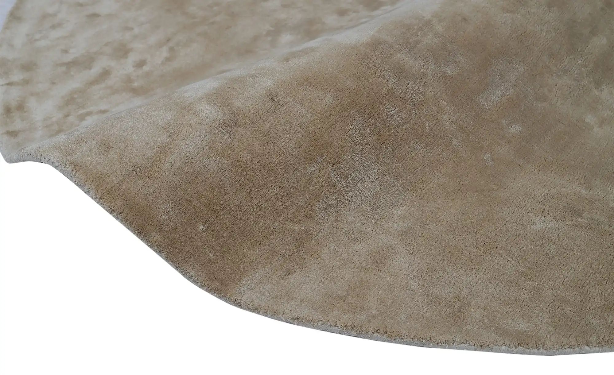 como Handloom-Teppich  Flavia ¦ beige ¦ Viskose Ø: 160 Teppiche > Einfarbig günstig online kaufen