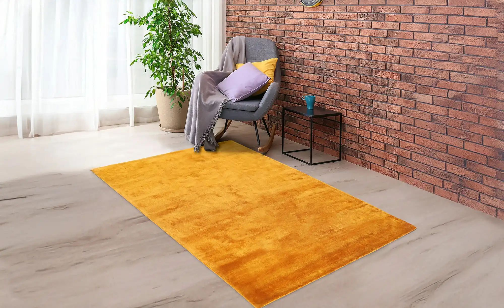 como Handloom-Teppich  Flavia ¦ gelb ¦ Viskose ¦ Maße (cm): B: 80 Teppiche günstig online kaufen