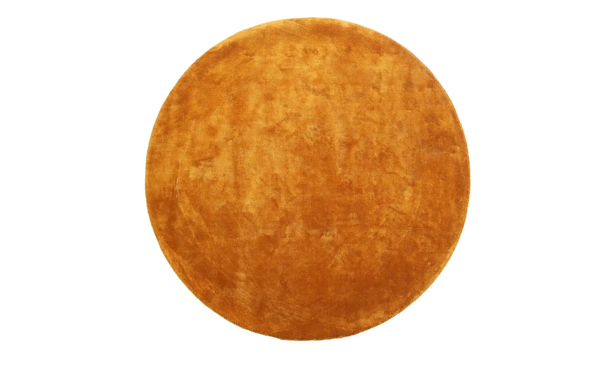 como Handloom-Teppich  Flavia ¦ gelb ¦ Viskose Ø: 160 Teppiche > Einfarbige günstig online kaufen