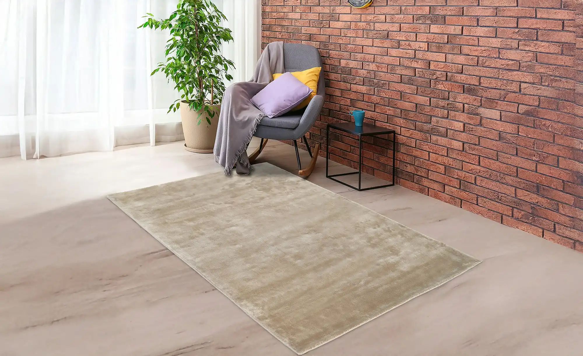 como Handloom-Teppich  Flavia ¦ braun ¦ Viskose ¦ Maße (cm): B: 140 Teppich günstig online kaufen