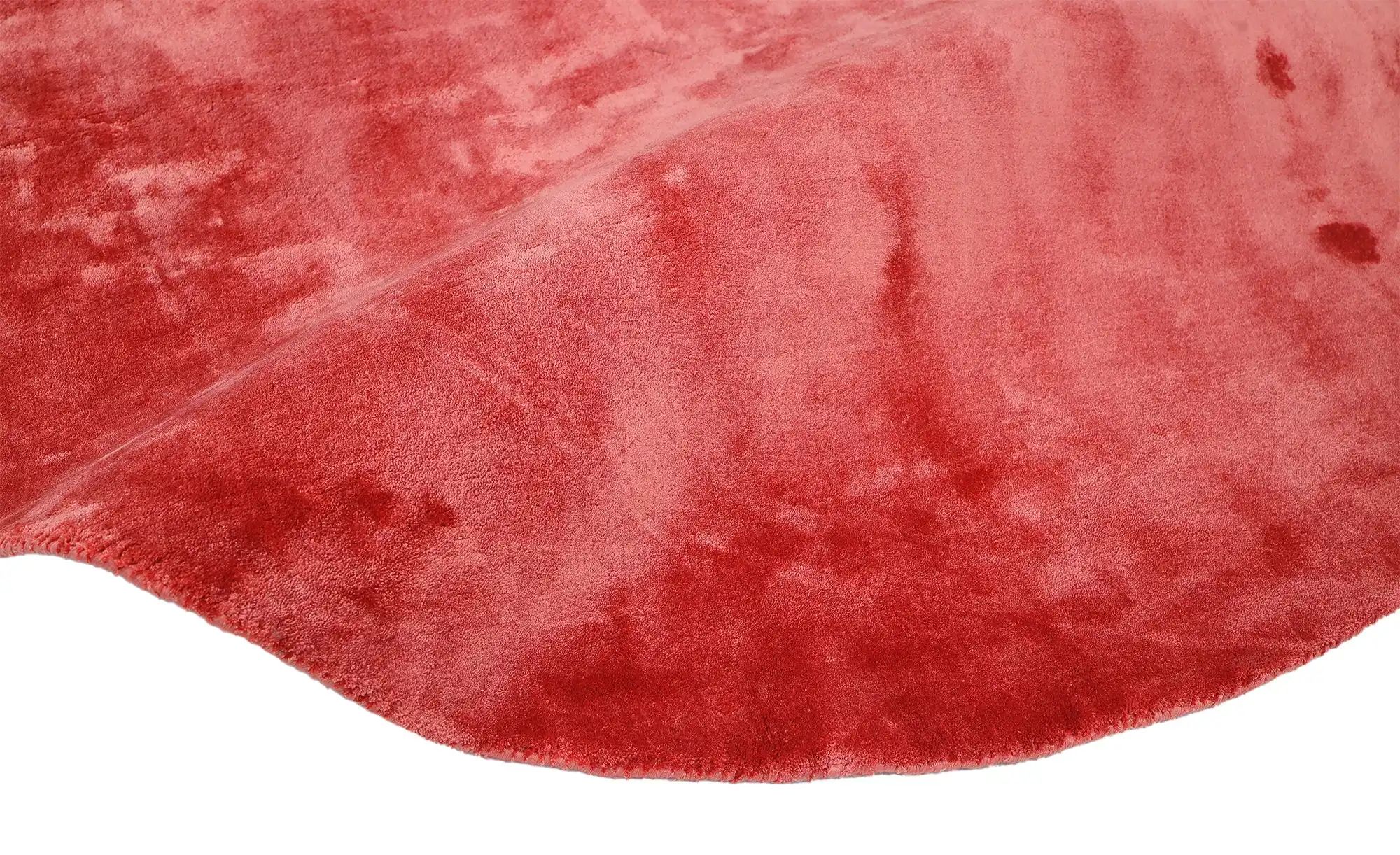 como Handloom-Teppich  Flavia ¦ rot ¦ Viskose Ø: 160 Teppiche > Einfarbige günstig online kaufen