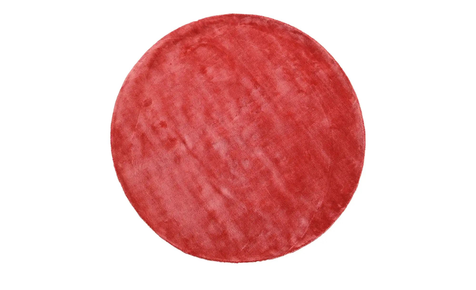 como Handloom-Teppich  Flavia ¦ rot ¦ Viskose Ø: 160 Teppiche > Einfarbige günstig online kaufen