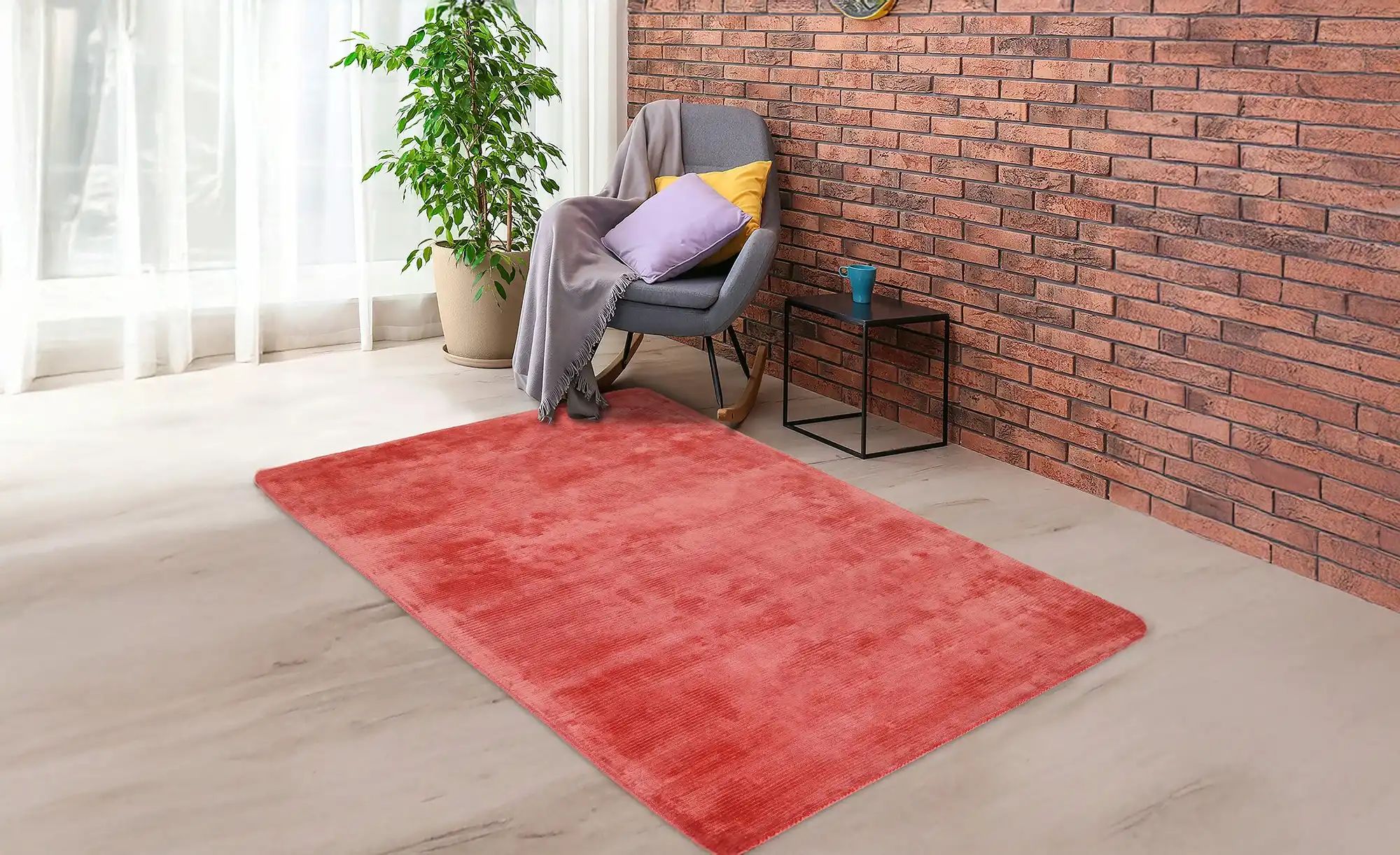 como Handloom-Teppich  Hiver ¦ rot ¦ Viskose,Baumwolle ¦ Maße (cm): B: 140 günstig online kaufen