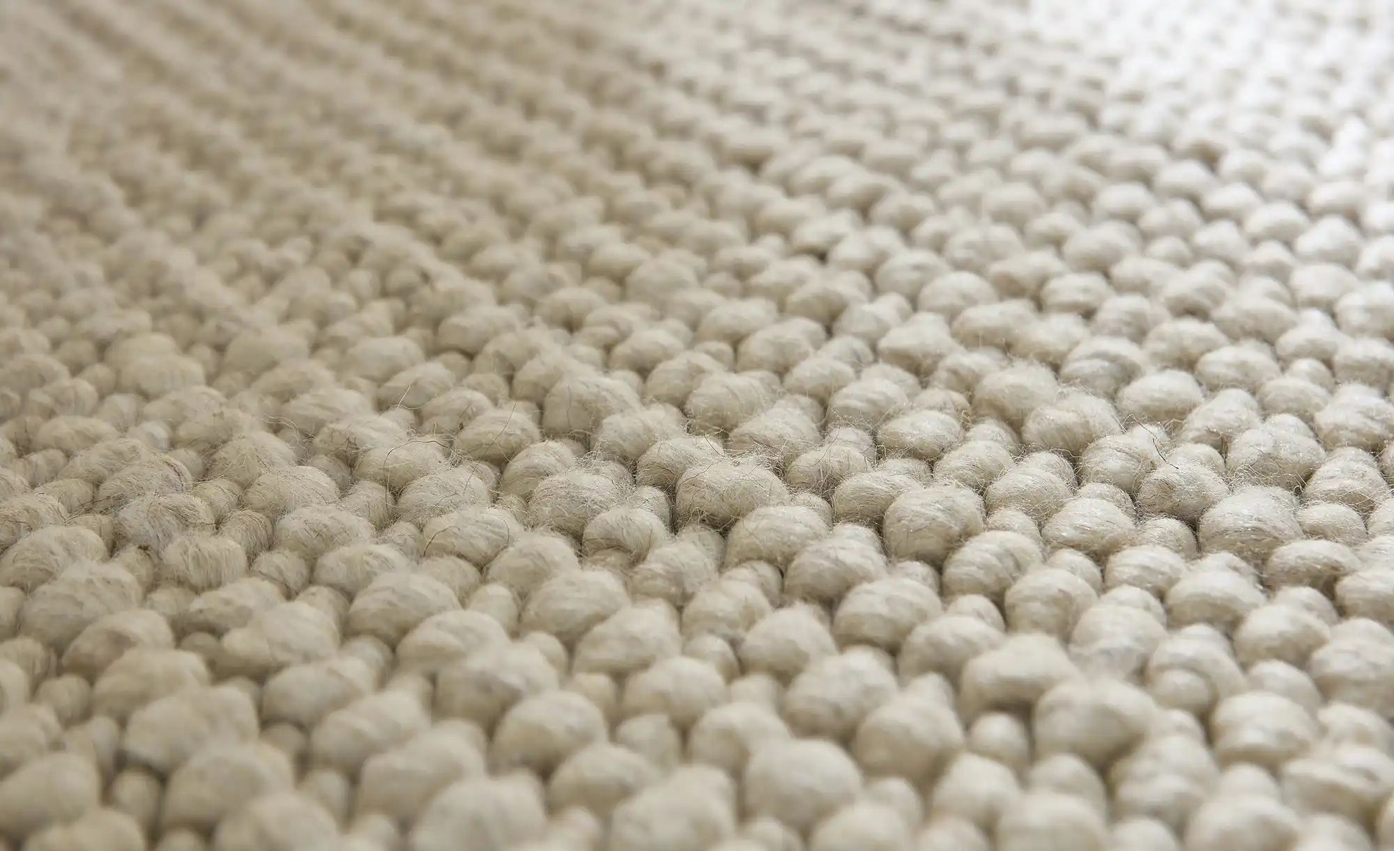 Handgewebter Naturteppich  Ruhpolding ¦ creme ¦ Wolle ¦ Maße (cm): H: 2  Ø: günstig online kaufen
