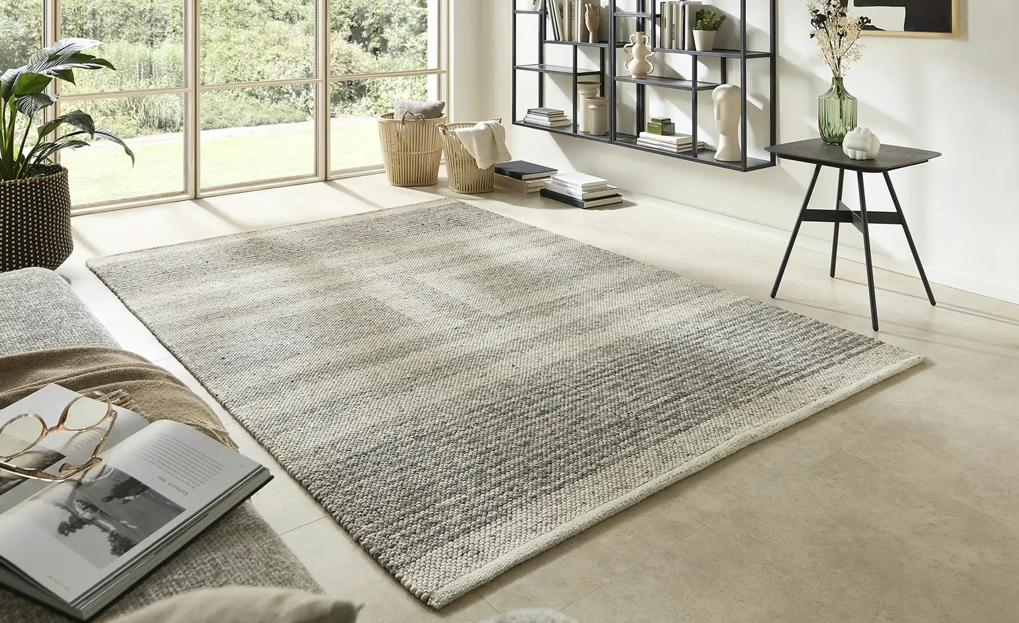Handweb-Teppich  Pito Design ¦ beige ¦ Wolle ¦ Maße (cm): B: 130 Teppiche > günstig online kaufen