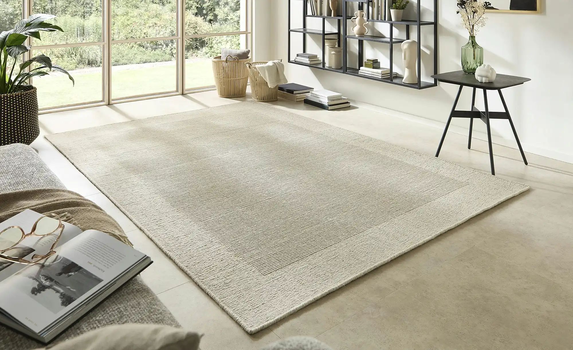 Handweb-Teppich  Vermont ¦ beige ¦ Wolle ¦ Maße (cm): B: 70 Teppiche > Natu günstig online kaufen