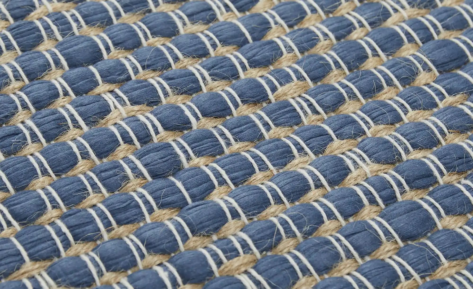 Thumbnail - URBANARA Webteppich Padrelo ¦ blau ¦ Synthetische Fasern,Jute ¦ Maße (cm): B: 90 Teppiche > Wohnteppiche - Höffner