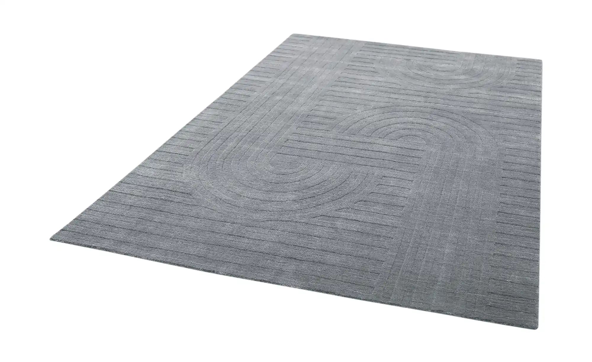 Handweb-Teppich  Missouri ¦ grau ¦ Viskose,Wolle ¦ Maße (cm): B: 190 Teppic günstig online kaufen