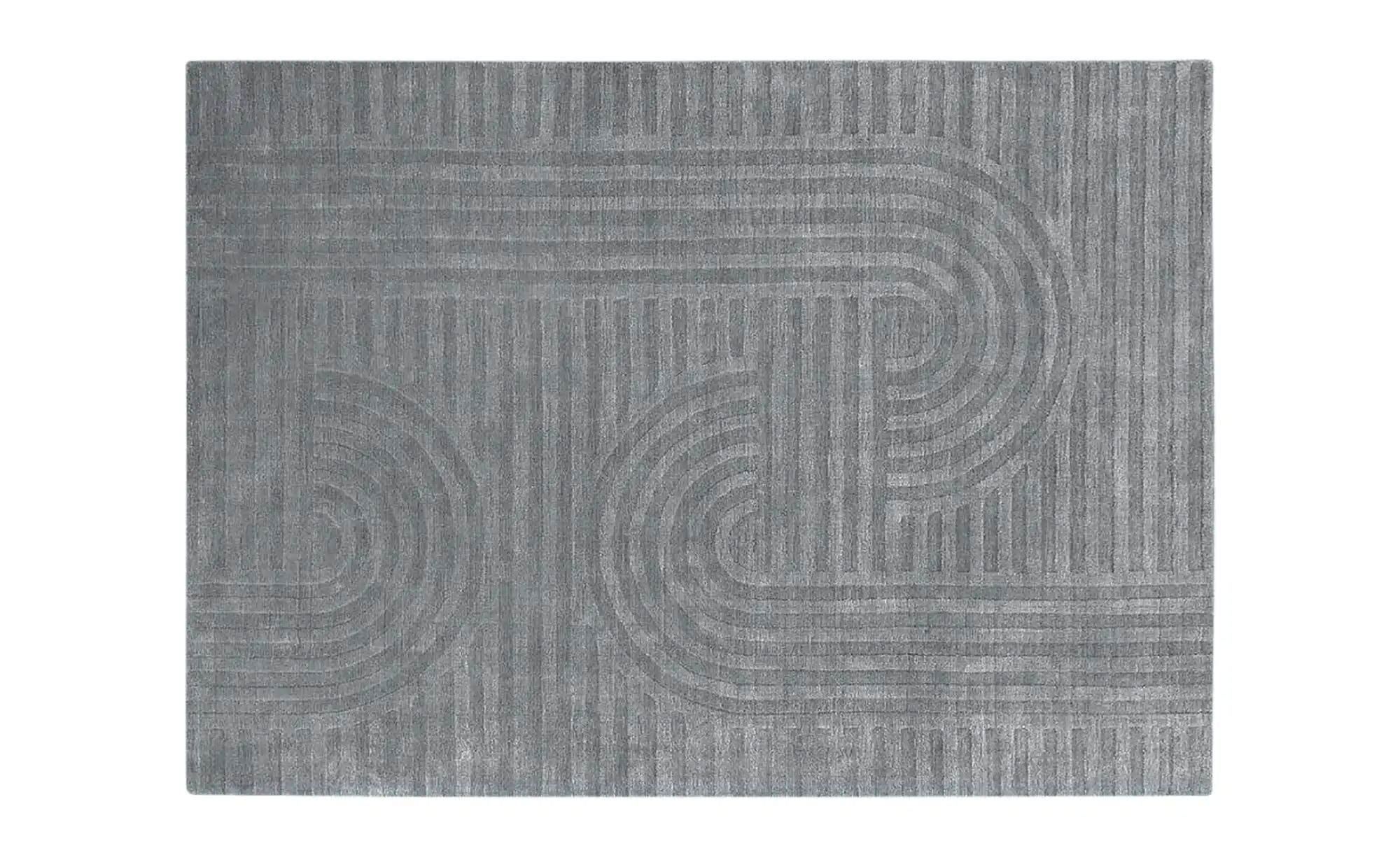 Handweb-Teppich  Missouri ¦ grau ¦ Viskose,Wolle ¦ Maße (cm): B: 190 Teppic günstig online kaufen