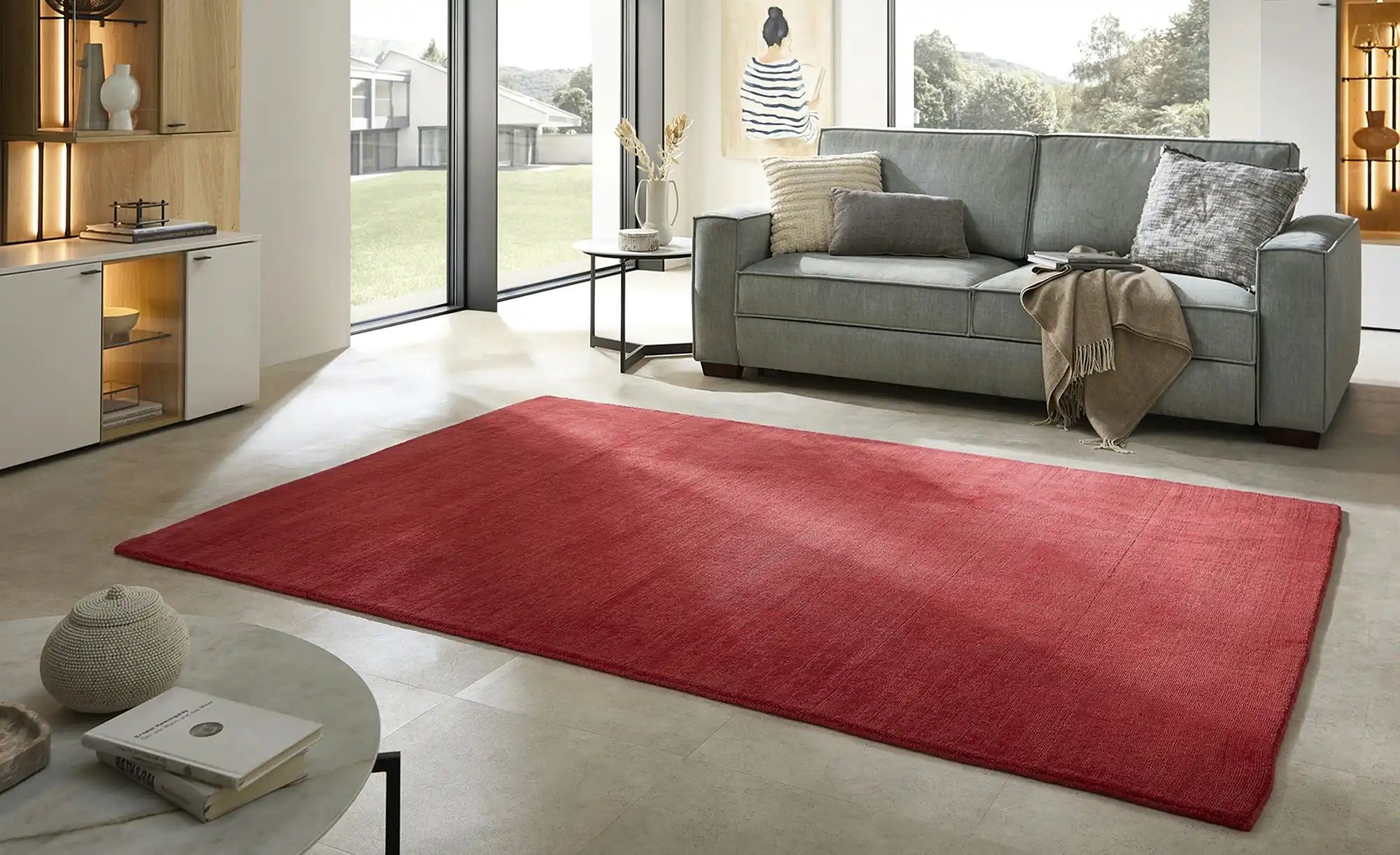 Thumbnail - Handweb-Teppich  Idaho ¦ rot ¦ Wolle ¦ Maße (cm): B: 140 Teppiche > Einfarbige Teppiche - Höffner