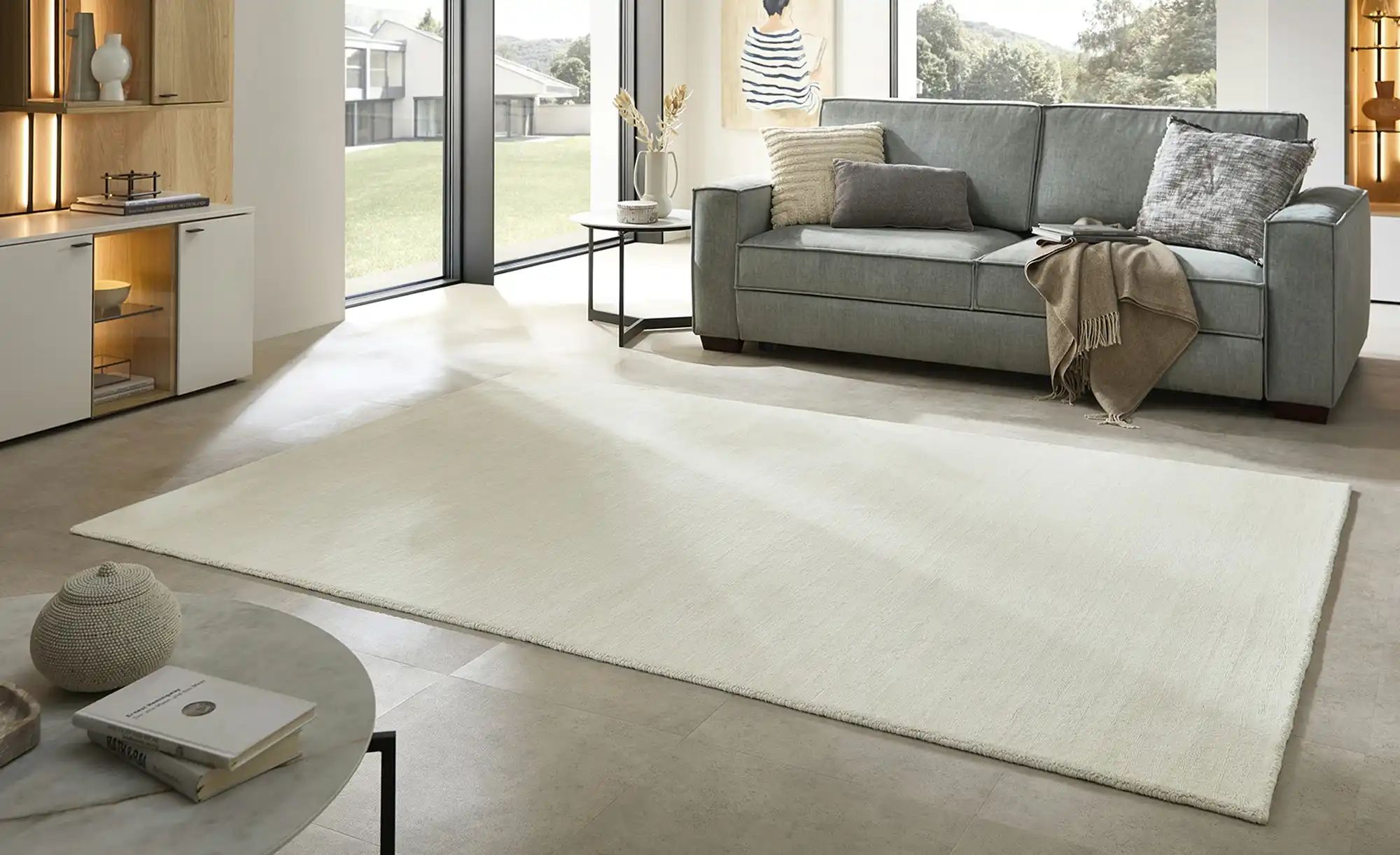 Handweb-Teppich  Idaho ¦ creme ¦ Wolle ¦ Maße (cm): B: 170 Teppiche > Einfa günstig online kaufen