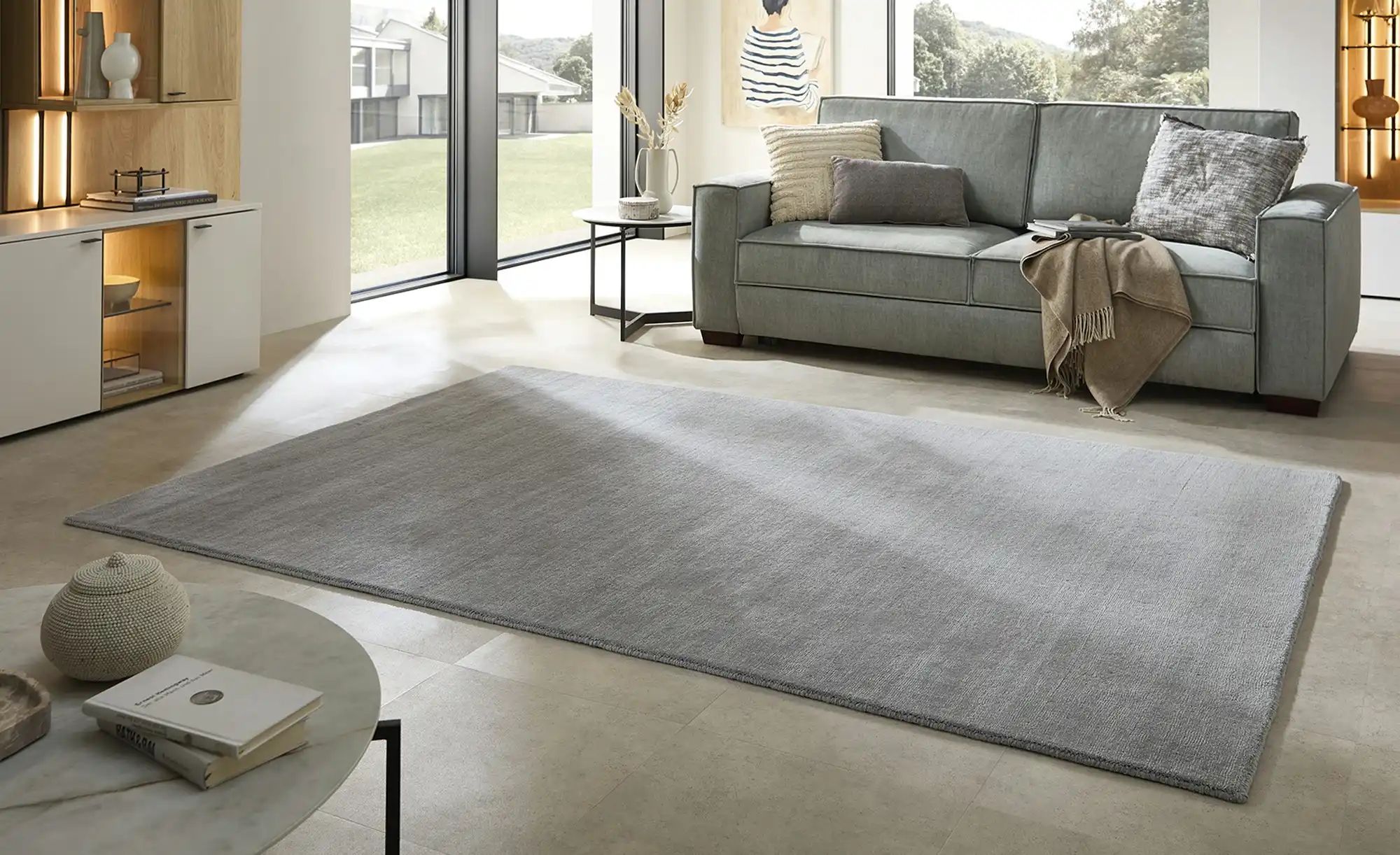 Thumbnail - Handweb-Teppich Idaho ¦ grau ¦ Wolle ¦ Maße (cm): B: 90 Teppiche > Einfarbige Teppiche - Höffner