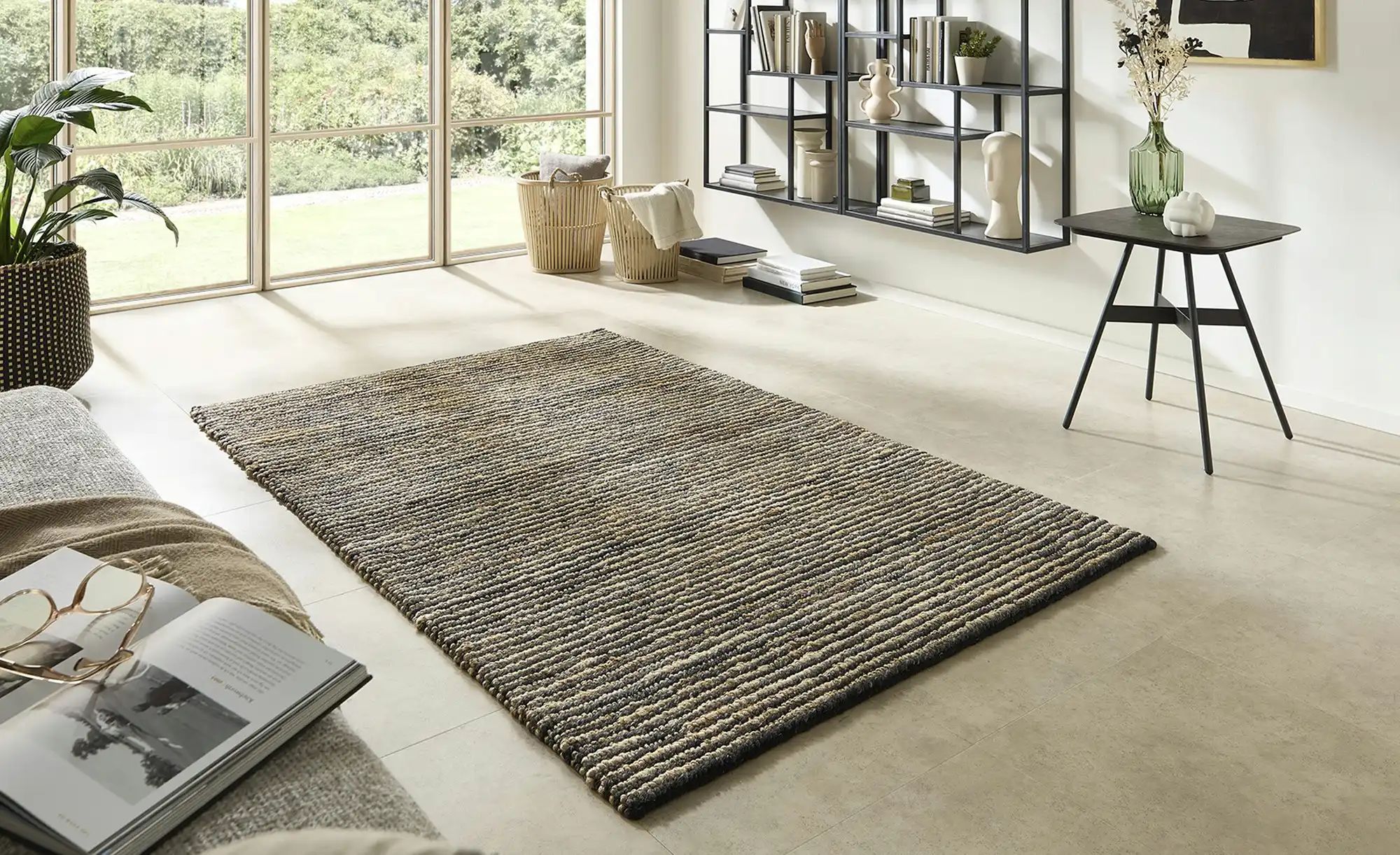 Handweb-Teppich  Kima ¦ schwarz ¦ Jute,Wolle ¦ Maße (cm): B: 80 Teppiche > günstig online kaufen