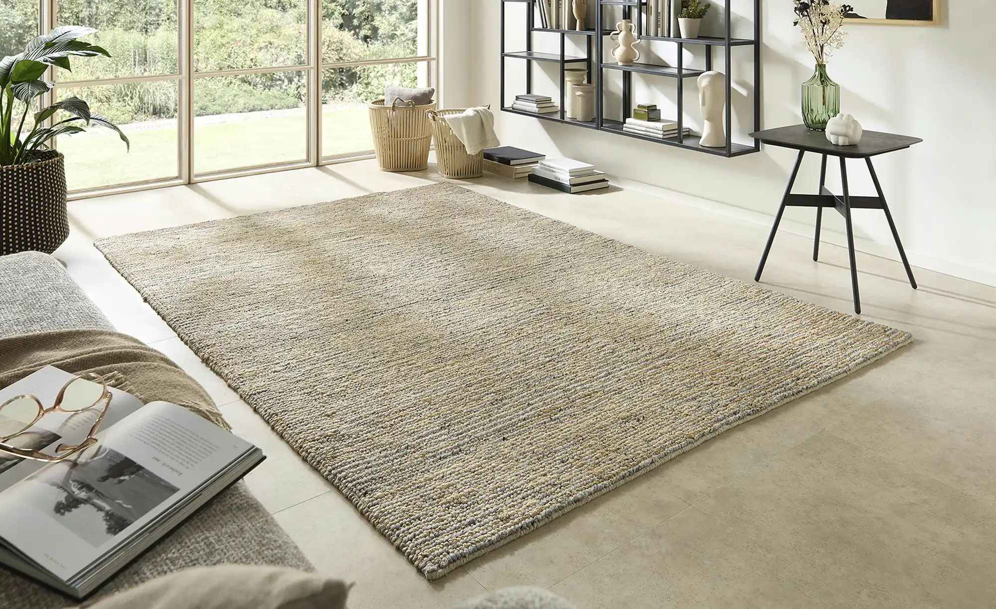 Handweb-Teppich  Kima ¦ grau ¦ Jute,Wolle ¦ Maße (cm): B: 120 Teppiche > Na günstig online kaufen