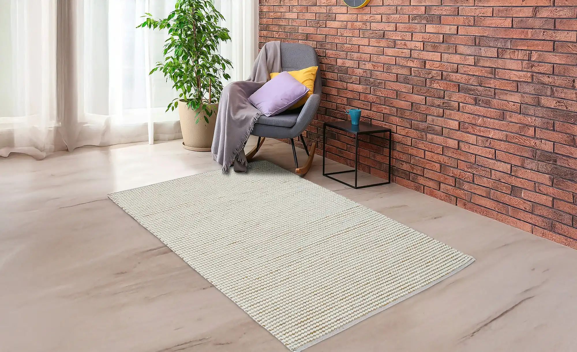 Thumbnail - como Handweber-Teppich  Dave ¦ mehrfarbig ¦ Wolle,Viskose ¦ Maße (cm): B: 80 Teppiche > Naturteppiche - Höffner