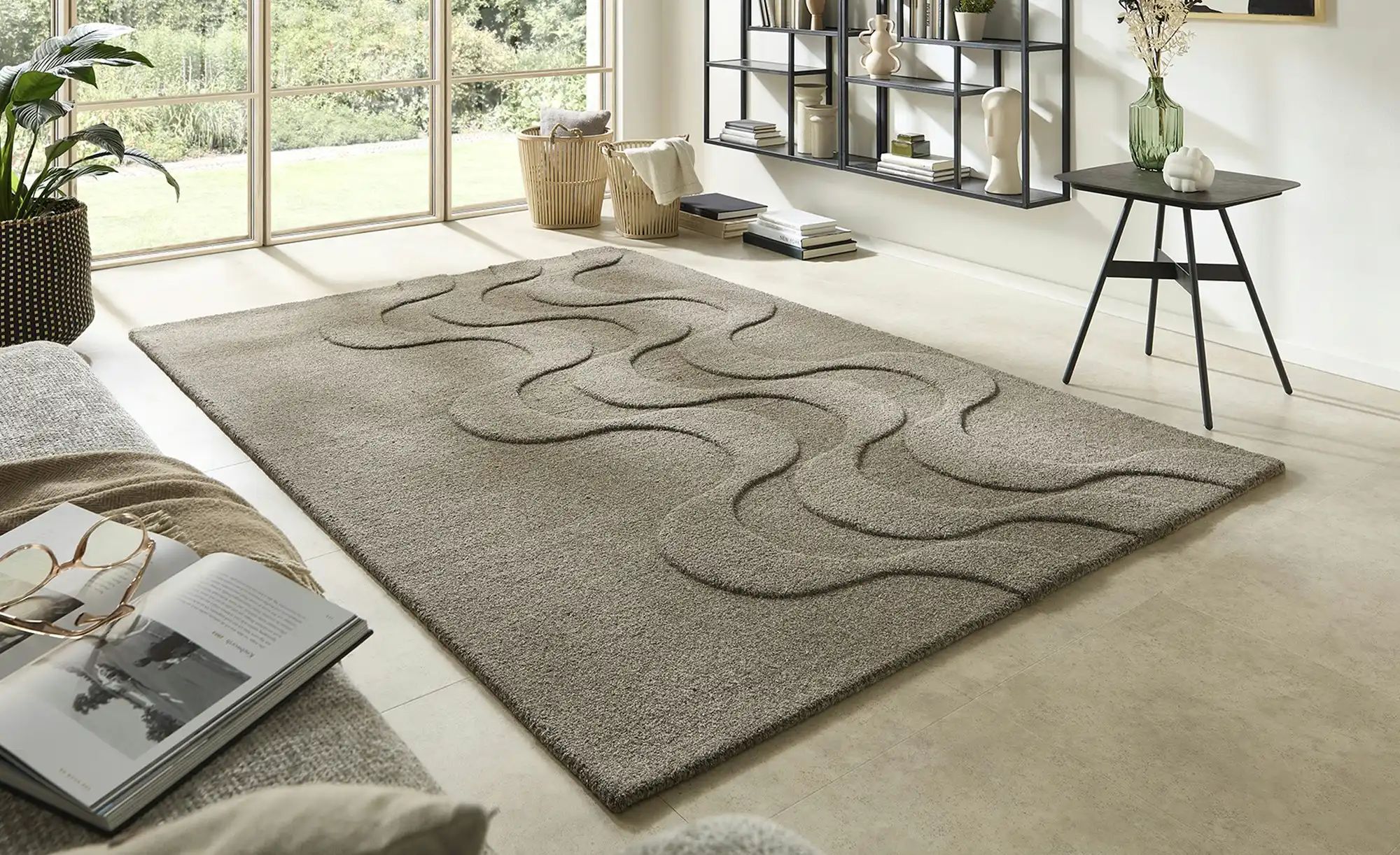Handtuft-Teppich  Flow ¦ grau ¦ Wolle ¦ Maße (cm): B: 160 Teppiche > Naturt günstig online kaufen