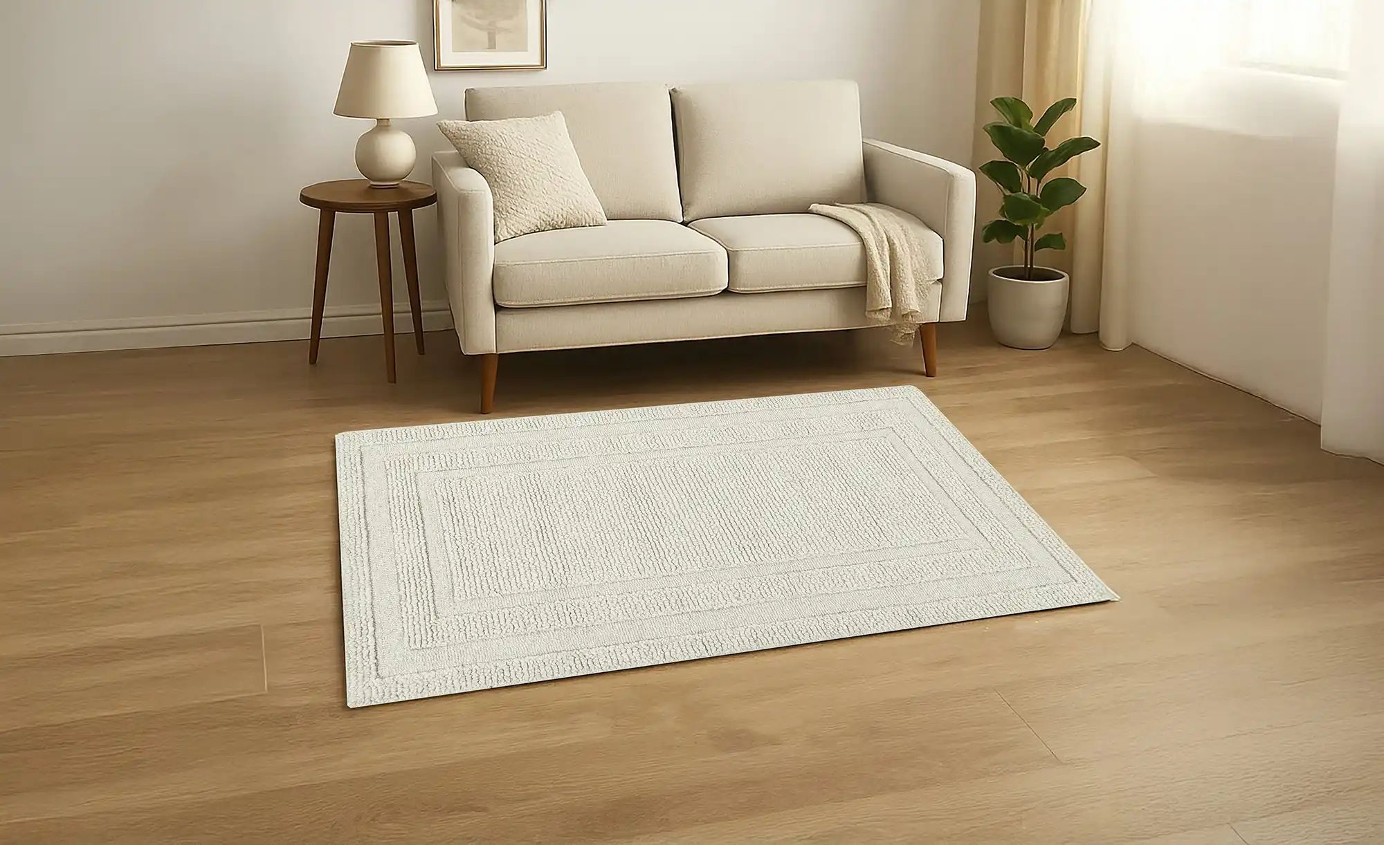 Thumbnail - como Handtuft-Teppich  Sagar ¦ beige ¦ Wolle,Baumwolle,Synthetische Fasern ¦ Maße (cm): B: 160 Teppiche > Naturteppiche ...