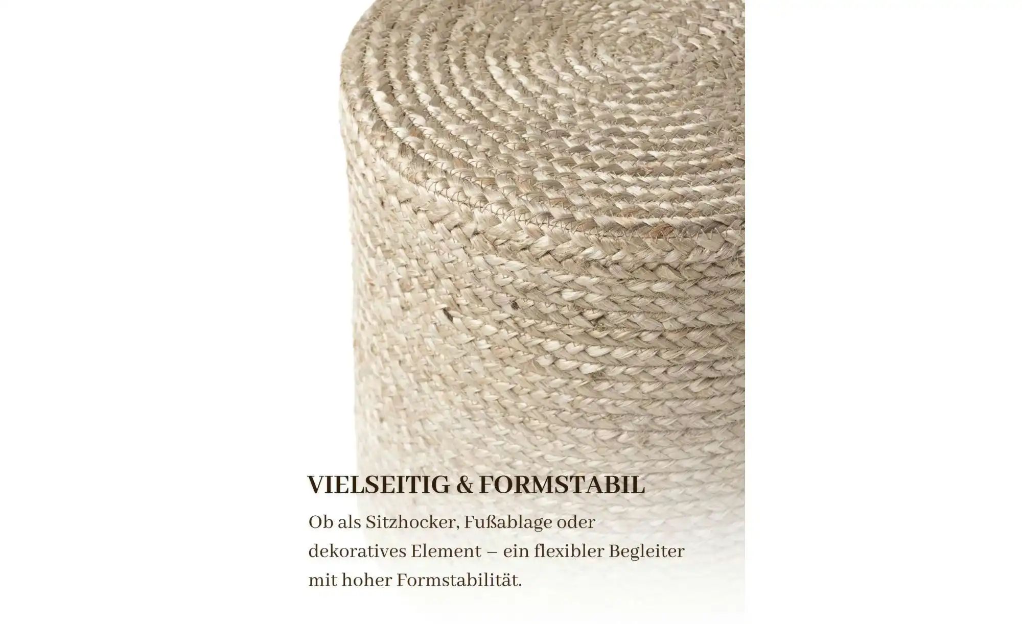 Hanse Home Jute Pouf   ¦ beige ¦ Maße (cm): B: 40 H: 40 Polstermöbel > Hock günstig online kaufen