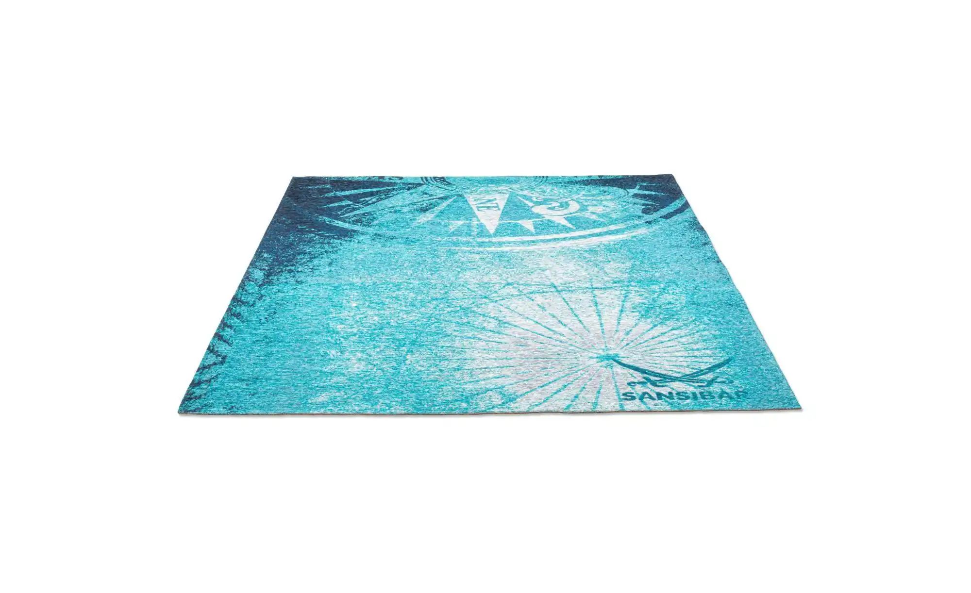 SANSIBAR Sylt Webteppich  Keitum ¦ blau ¦ Baumwolle ¦ Maße (cm): B: 190 H: günstig online kaufen