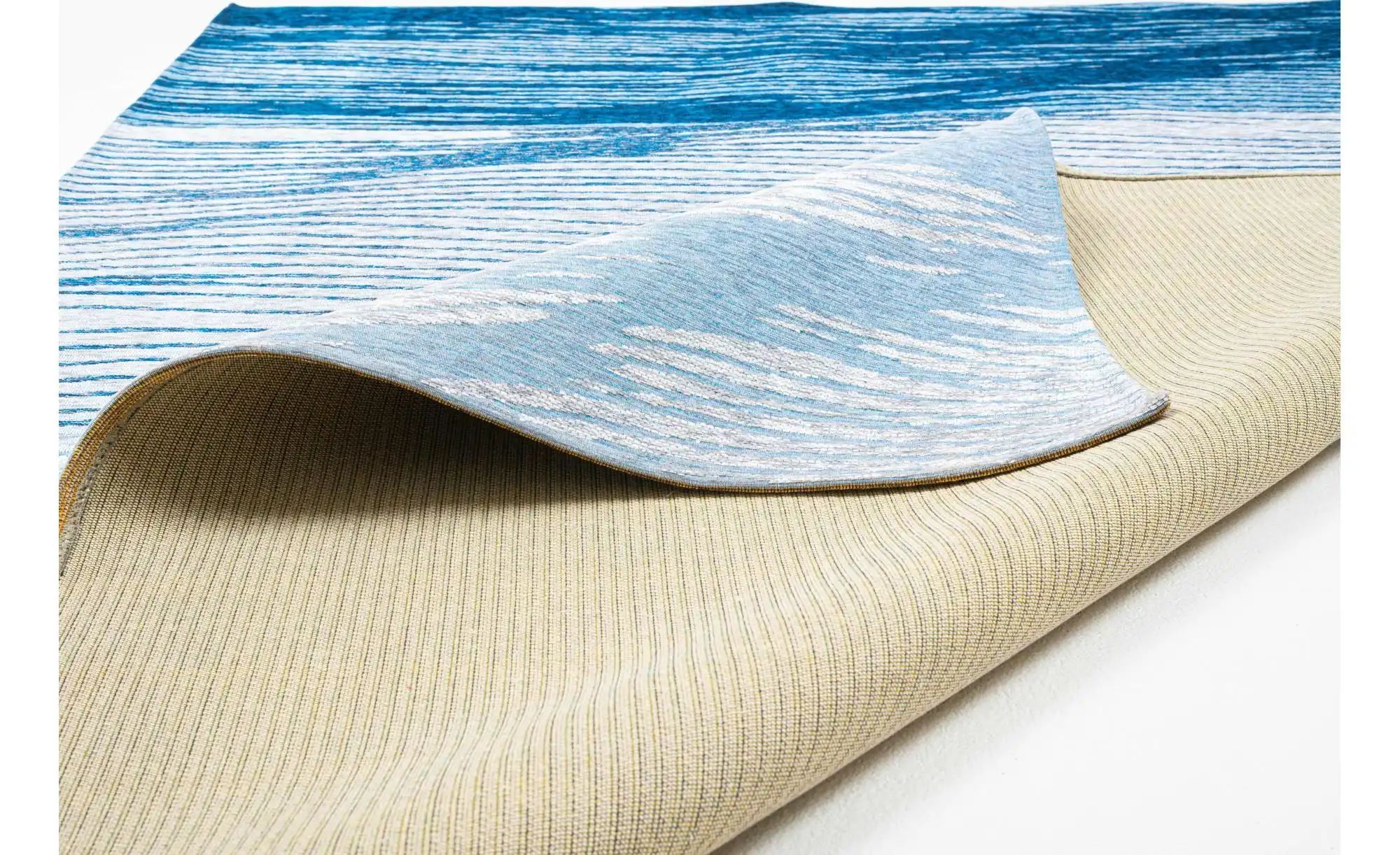 SANSIBAR Sylt Webteppich  Keitum ¦ blau ¦ Synthetische Fasern ¦ Maße (cm): günstig online kaufen