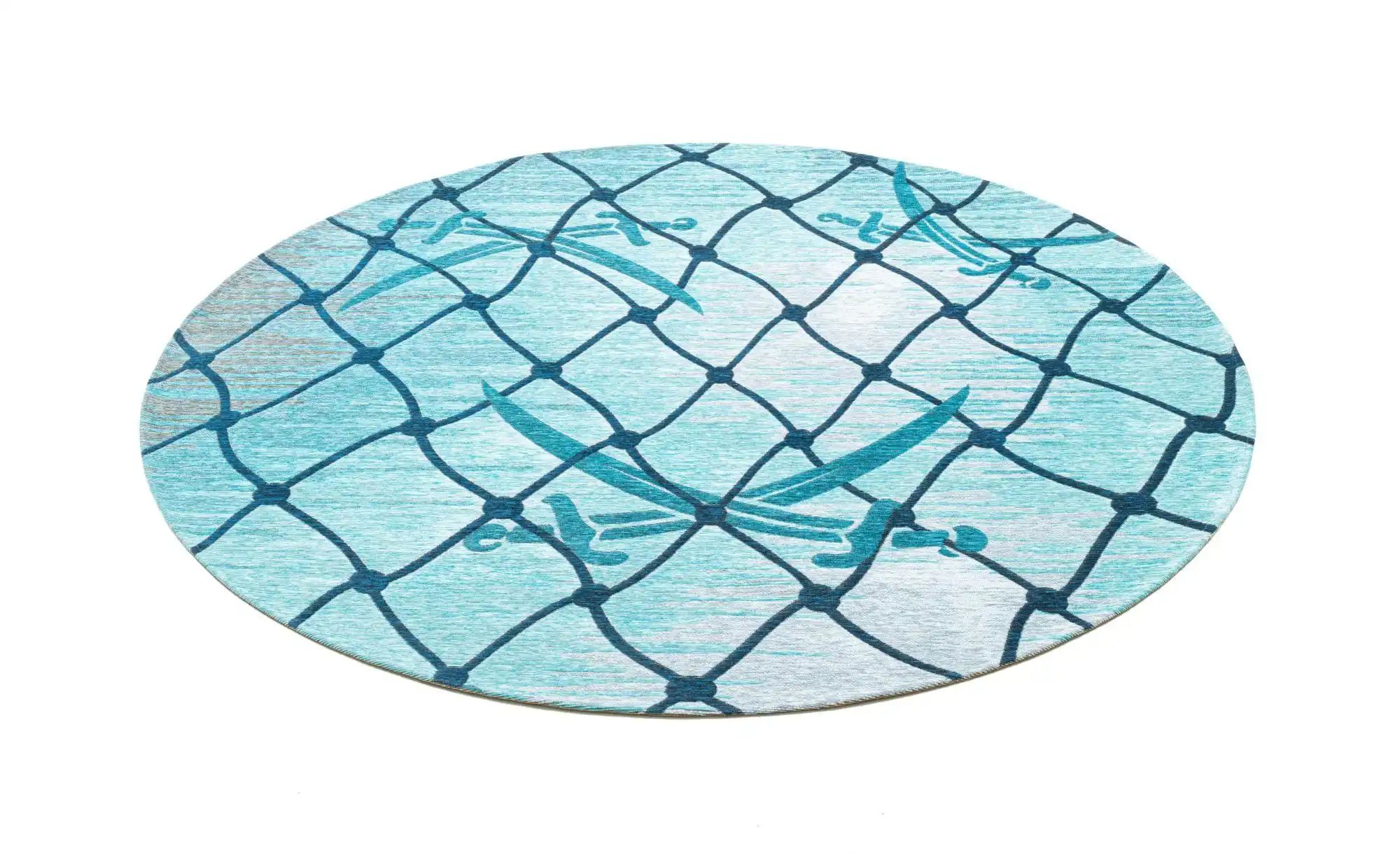 SANSIBAR Sylt Webteppich  Keitum ¦ blau ¦ Baumwolle ¦ Maße (cm): B: 100 H: günstig online kaufen