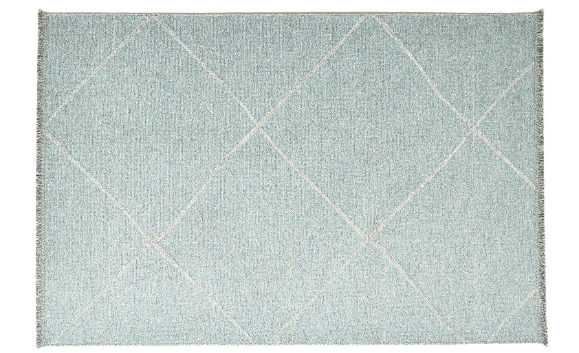 SANSIBAR Sylt Teppich Braderup ¦ blau ¦ Viskose ¦ Maße (cm): B: 60 H: 0,5 Heimtextilien > Teppiche > Kurzflorteppiche - Höffner