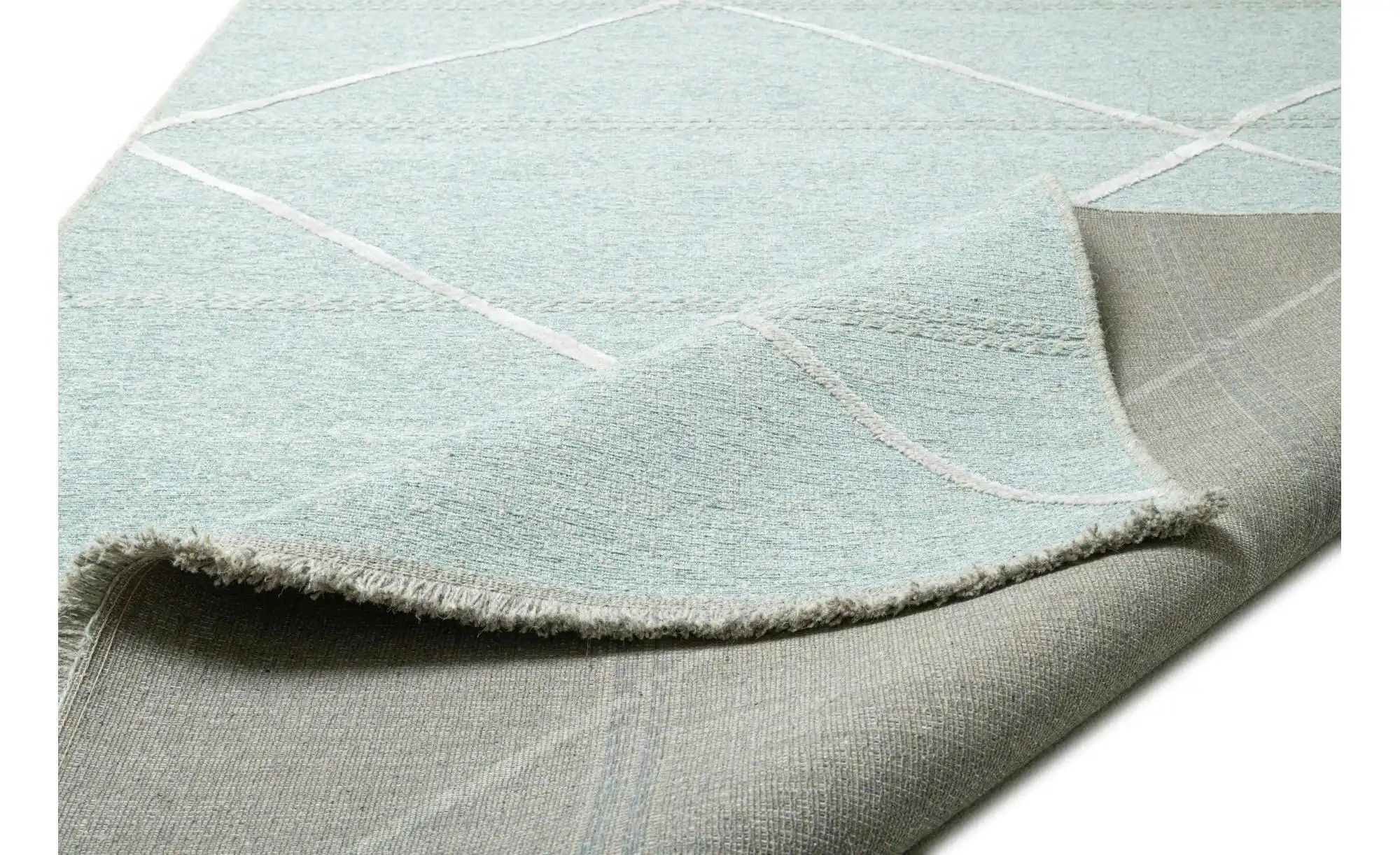 SANSIBAR Sylt Teppich  Braderup ¦ blau ¦ Viskose ¦ Maße (cm): B: 120 H: 0,5 günstig online kaufen