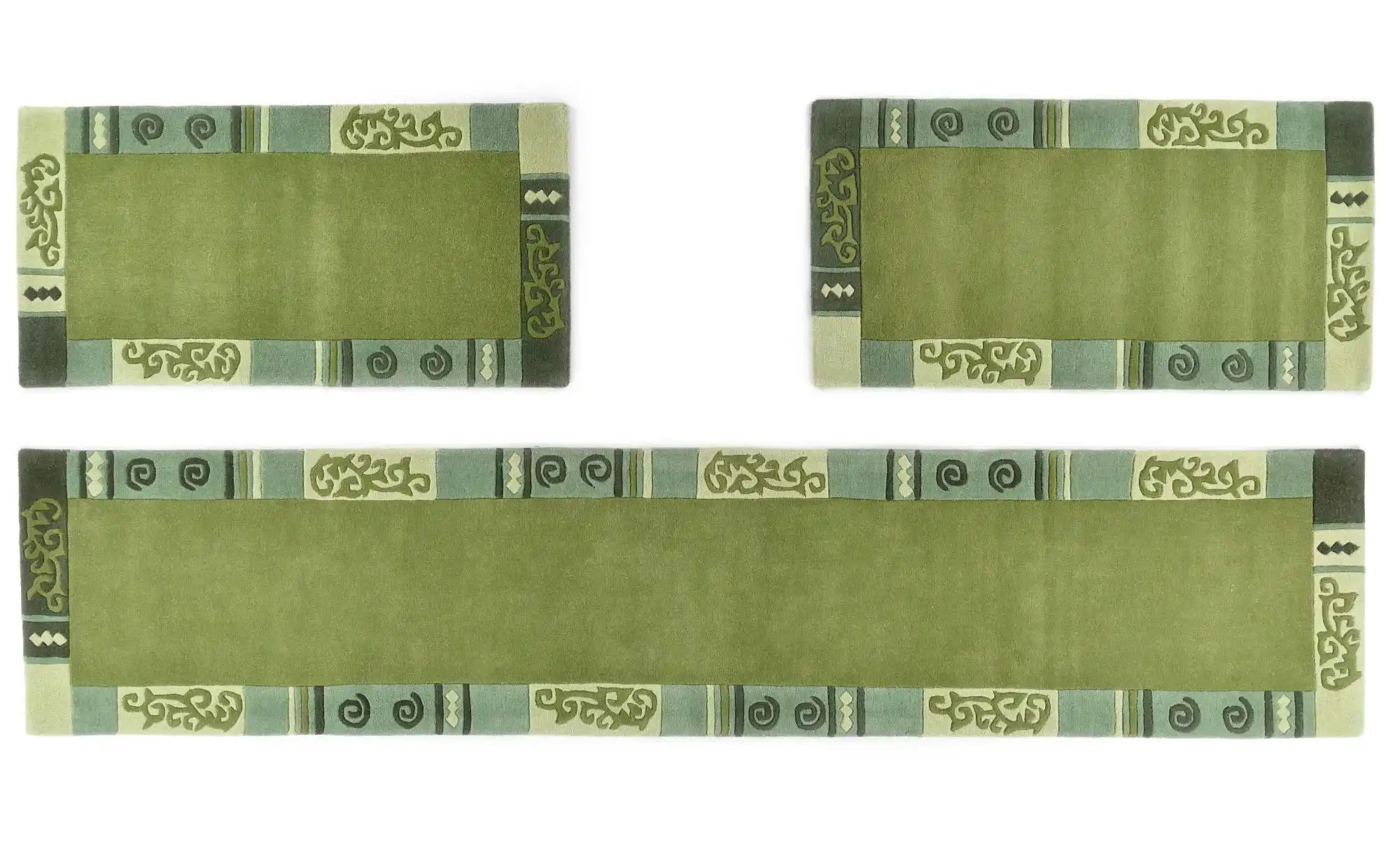 THEKO Teppich   ¦ grün ¦ Wolle ¦ Maße (cm): B: 70 H: 1,4 Teppiche > Bettumr günstig online kaufen