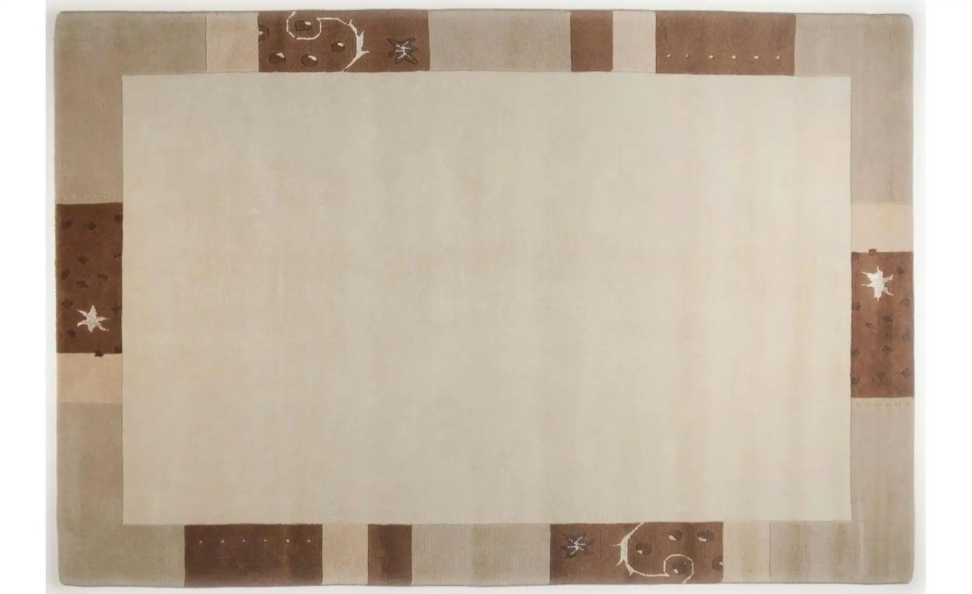 THEKO Wollteppich  Royal Ganges ¦ beige ¦ Viskose ¦ Maße (cm): B: 90 H: 1,3 günstig online kaufen