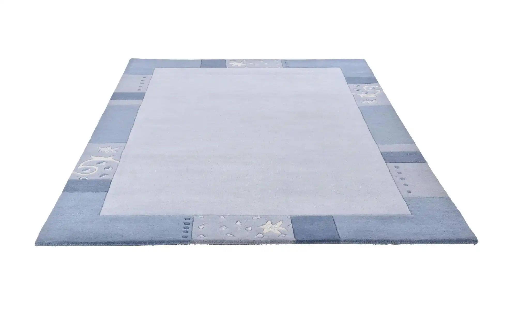 THEKO Wollteppich  Royal Ganges ¦ blau ¦ Wolle ¦ Maße (cm): B: 160 H: 1,3 T günstig online kaufen
