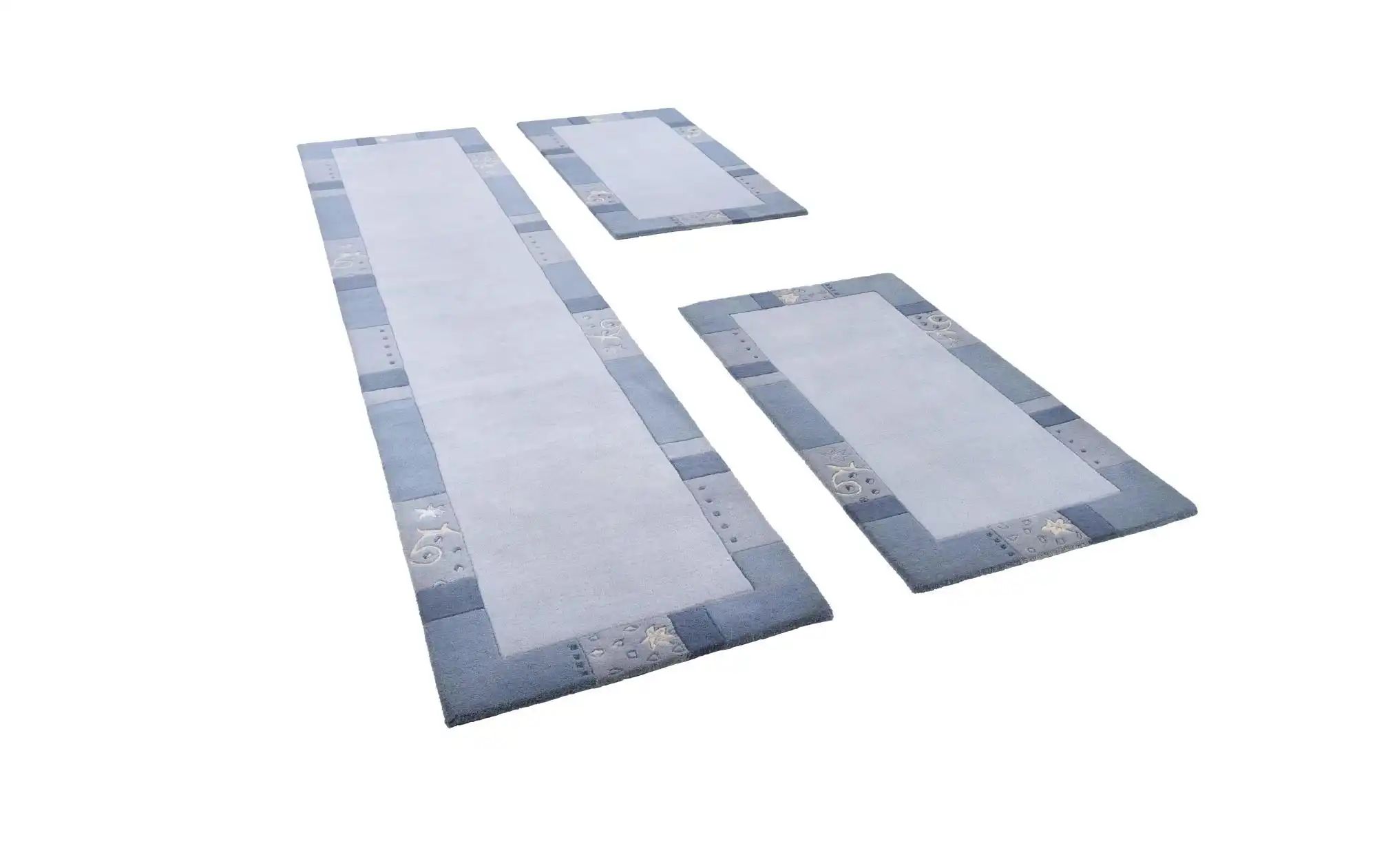 Thumbnail - THEKO Wollteppich  Royal Ganges ¦ blau ¦ Wolle ¦ Maße (cm): B: 70 H: 1,3 Teppiche > Bettumrandungen - Höffner