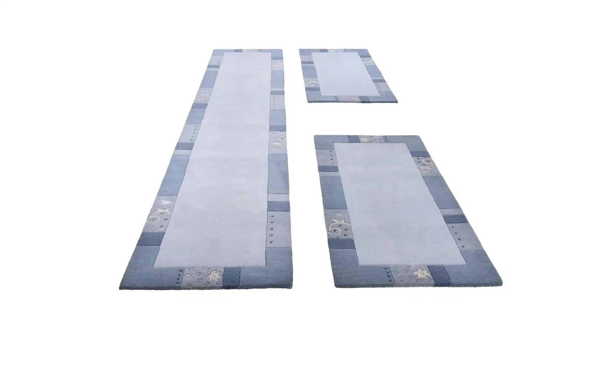 Thumbnail - THEKO Wollteppich  Royal Ganges ¦ blau ¦ Wolle ¦ Maße (cm): B: 70 H: 1,3 Teppiche > Bettumrandungen - Höffner