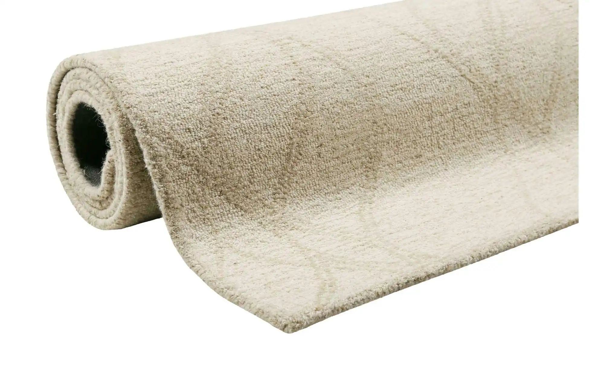 Kurzflorteppich ¦ beige ¦ Wolle ¦ Maße (cm): B: 110 H: 0,8 Teppiche > Kurzf günstig online kaufen