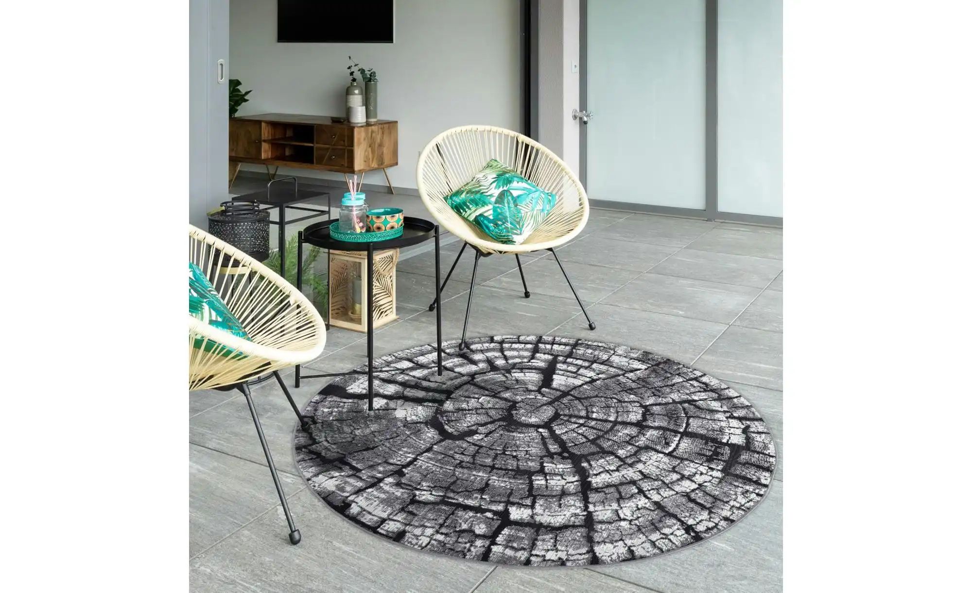 Thumbnail - Gino Falcone Indoor-Outdoorteppich  Aurora ¦ grau ¦ Synthetische Fasern ¦ Maße (cm): B: 80 H: 0,5 Teppiche > Outdoor Tep...