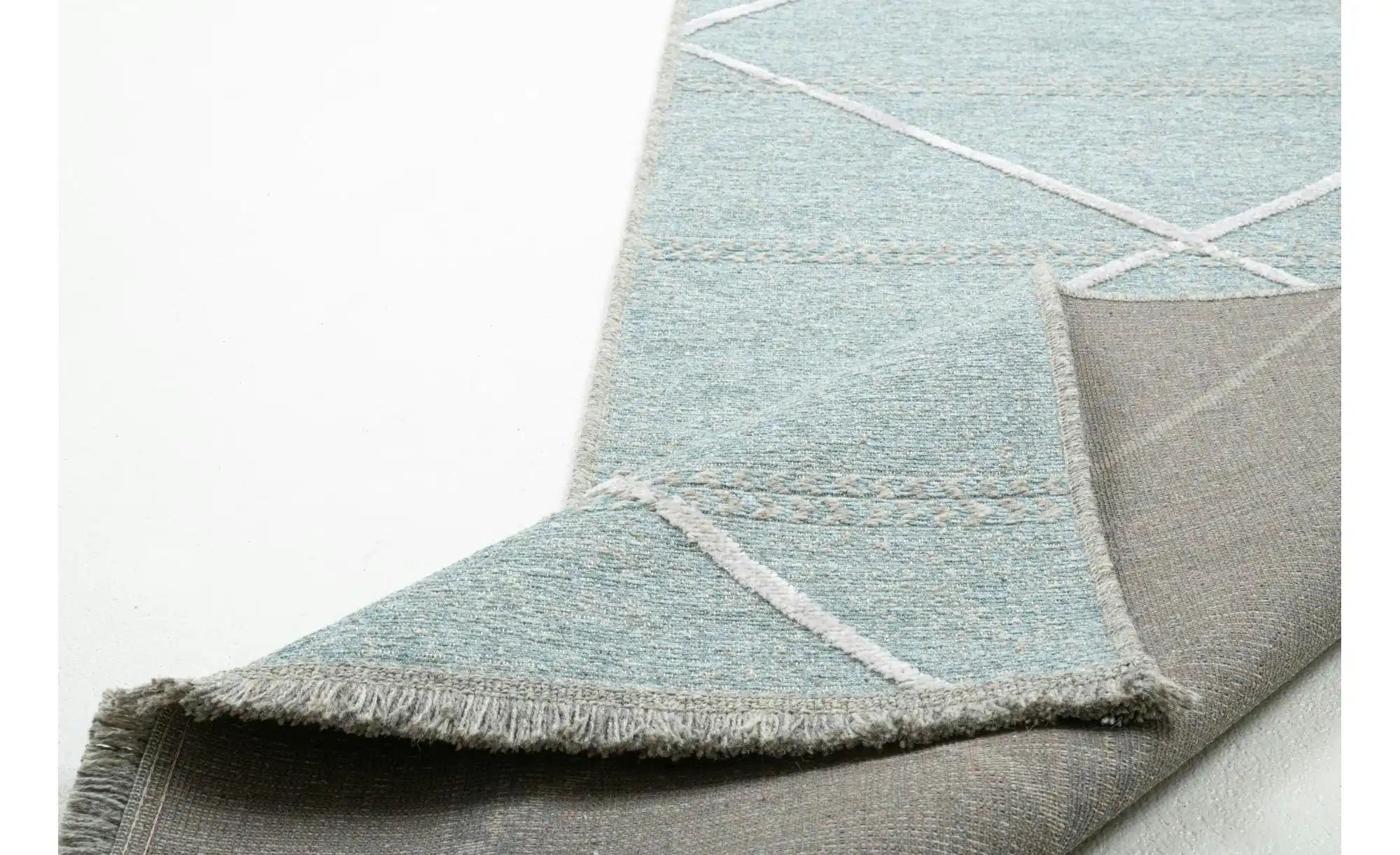 Thumbnail - SANSIBAR Sylt Teppich Braderup ¦ blau ¦ Wolle,Viskose ¦ Maße (cm): B: 80 H: 0,5 Teppiche > Kurzflorteppiche - Höffner