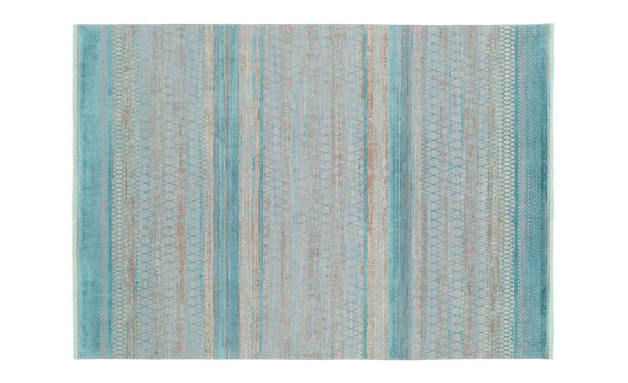 Teppich  Cremona ¦ blau ¦ Synthetische Fasern ¦ Maße (cm): B: 200 H: 0,7 Te günstig online kaufen