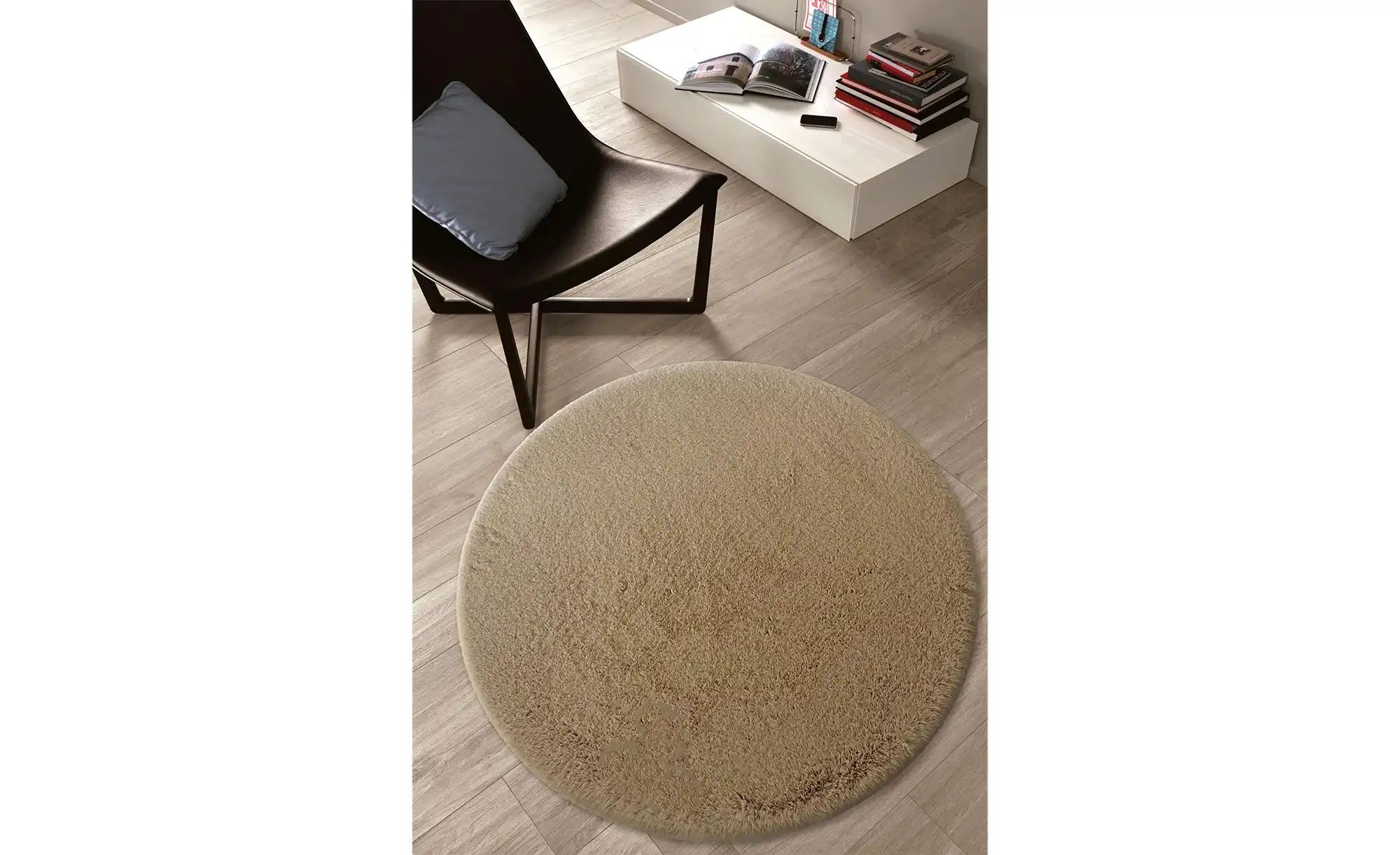 Thumbnail - como Hochflorteppich  Bunny ¦ braun ¦ Synthetische Fasern Ø: 80 Teppiche > Hochflorteppiche - Höffner