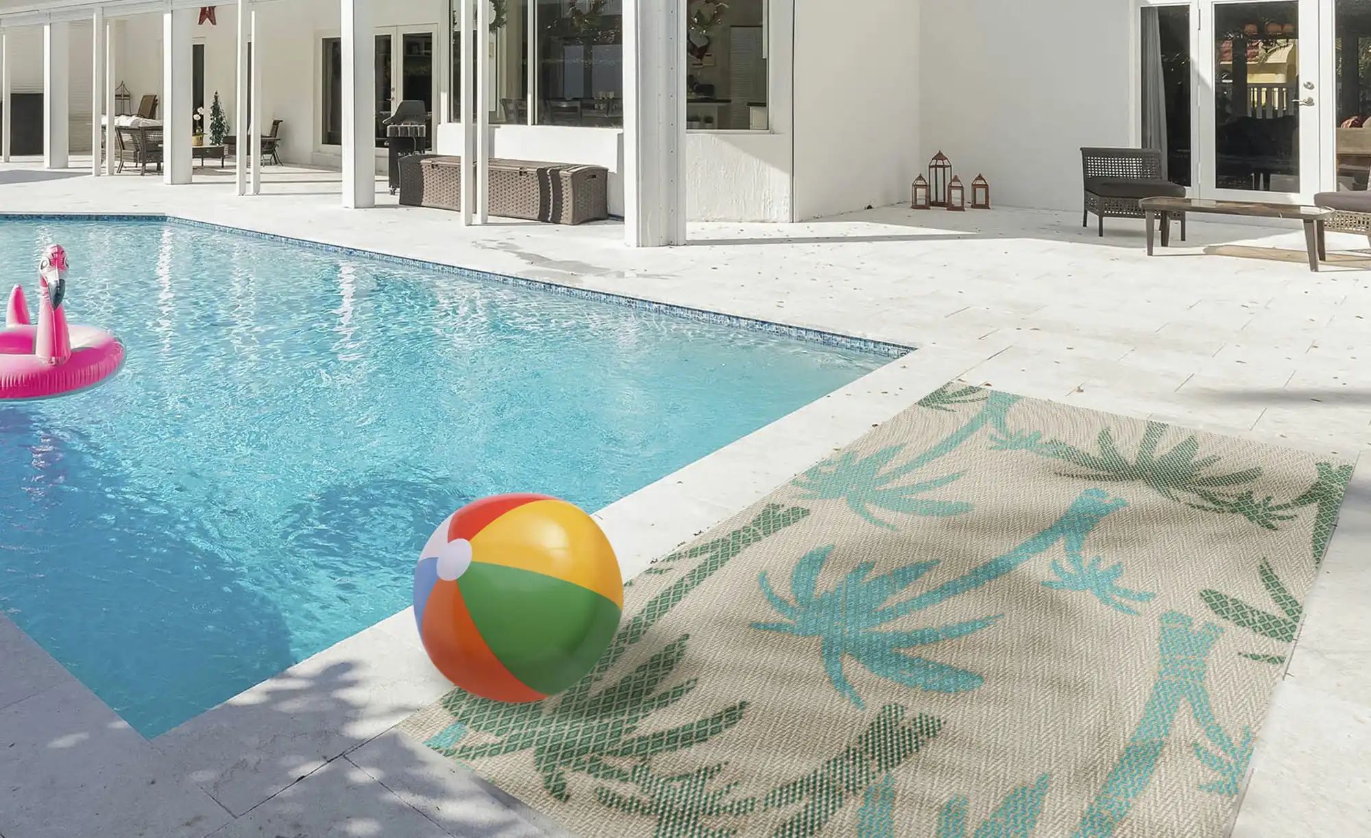 Thumbnail - In- und Outdoor Webteppich  Pool-Party ¦ mehrfarbig ¦ Synthetische Fasern ¦ Maße (cm): B: 133 H: 0,25 Teppiche > Outdoor...