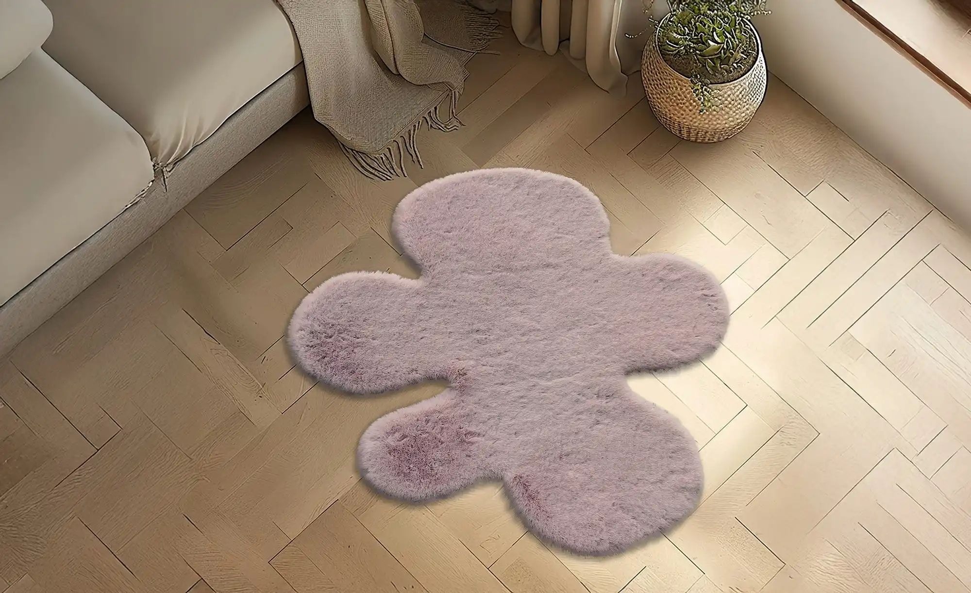 Thumbnail - KJUT Kunstfell Fantasieform Bunny Puzzle ¦ rosa/pink ¦ Synthetische Fasern ¦ Maße (cm): B: 70 Teppiche > Kinderteppiche ...