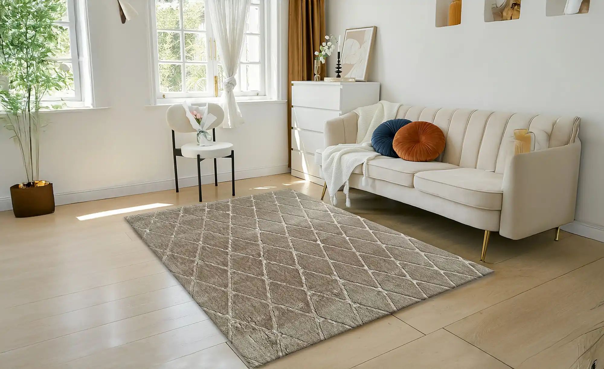 como Kurzflorteppich  Cross Soft ¦ braun ¦ Synthetische Fasern ¦ Maße (cm): günstig online kaufen