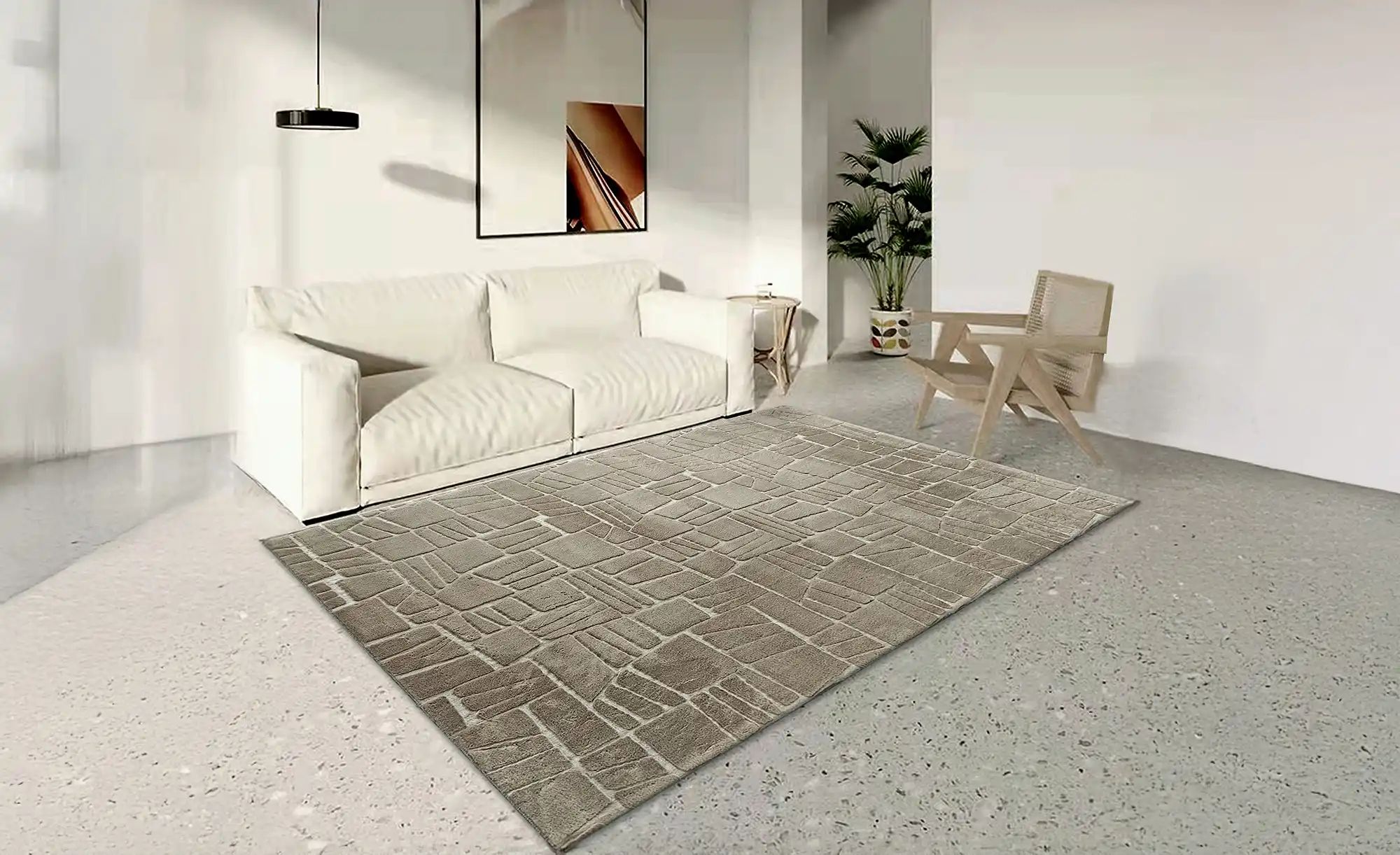 como Hochflorteppich  Stone Soft ¦ braun ¦ Synthetische Fasern ¦ Maße (cm): günstig online kaufen