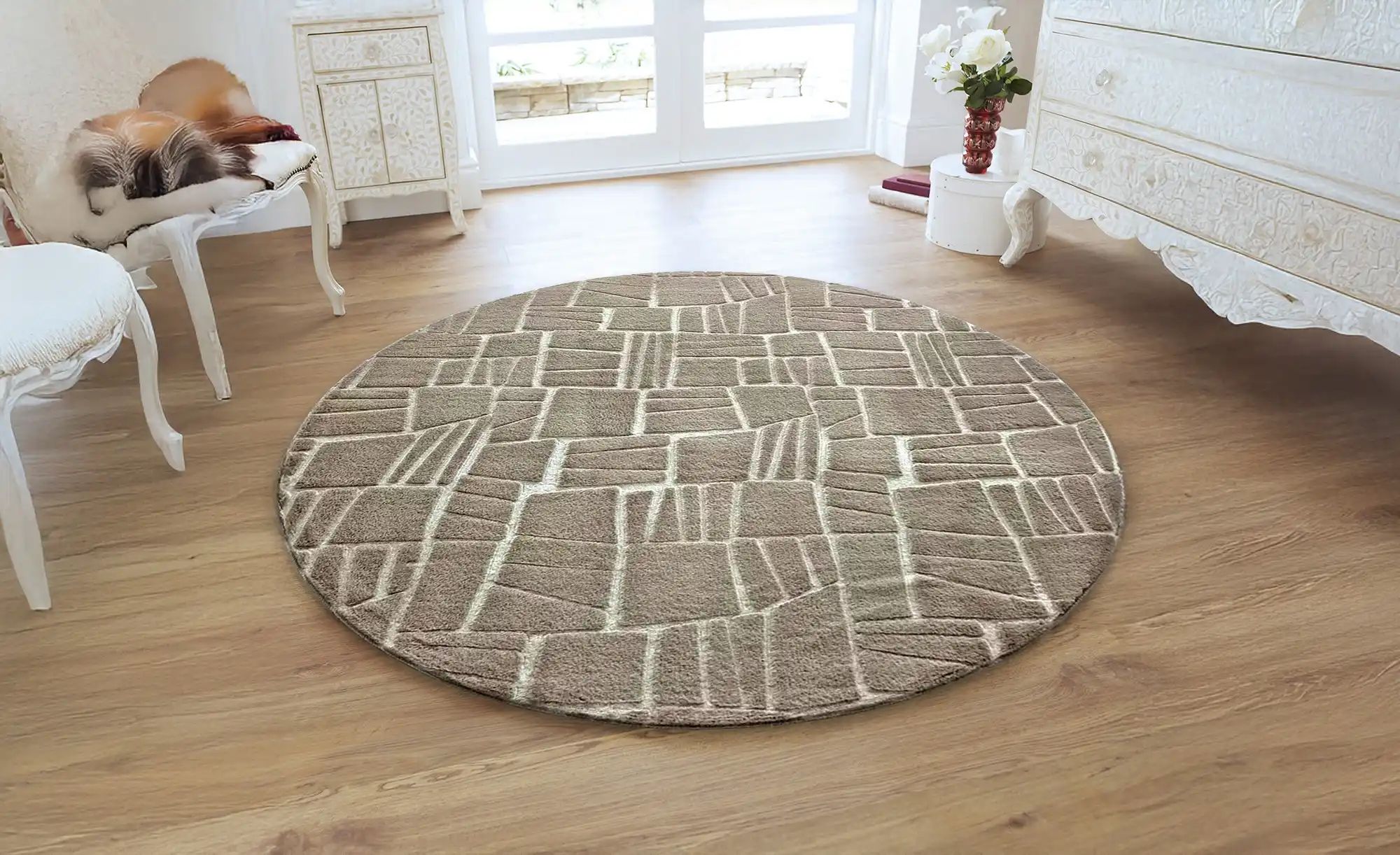 Thumbnail - como Hochflorteppich Stone Soft ¦ braun ¦ Synthetische Fasern ¦ Maße (cm): H: 1,2 Ø: 160 Teppiche > Einfarbige Teppich...