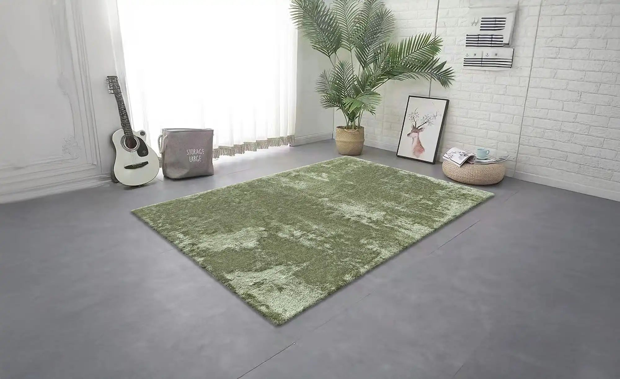 como Shaggy  Macio ¦ grün ¦ Synthetische Fasern ¦ Maße (cm): B: 120 H: 2,7 günstig online kaufen
