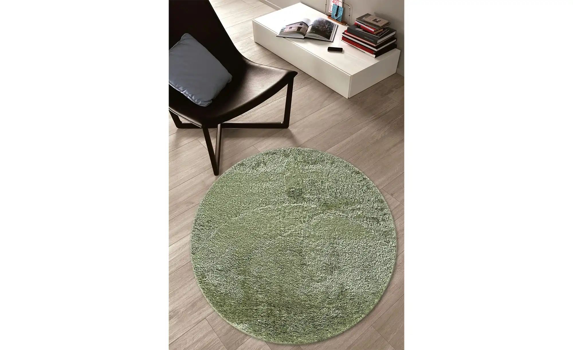 como Shaggy  Macio ¦ grün ¦ Synthetische Fasern ¦ Maße (cm): H: 2,7  Ø: 80 günstig online kaufen