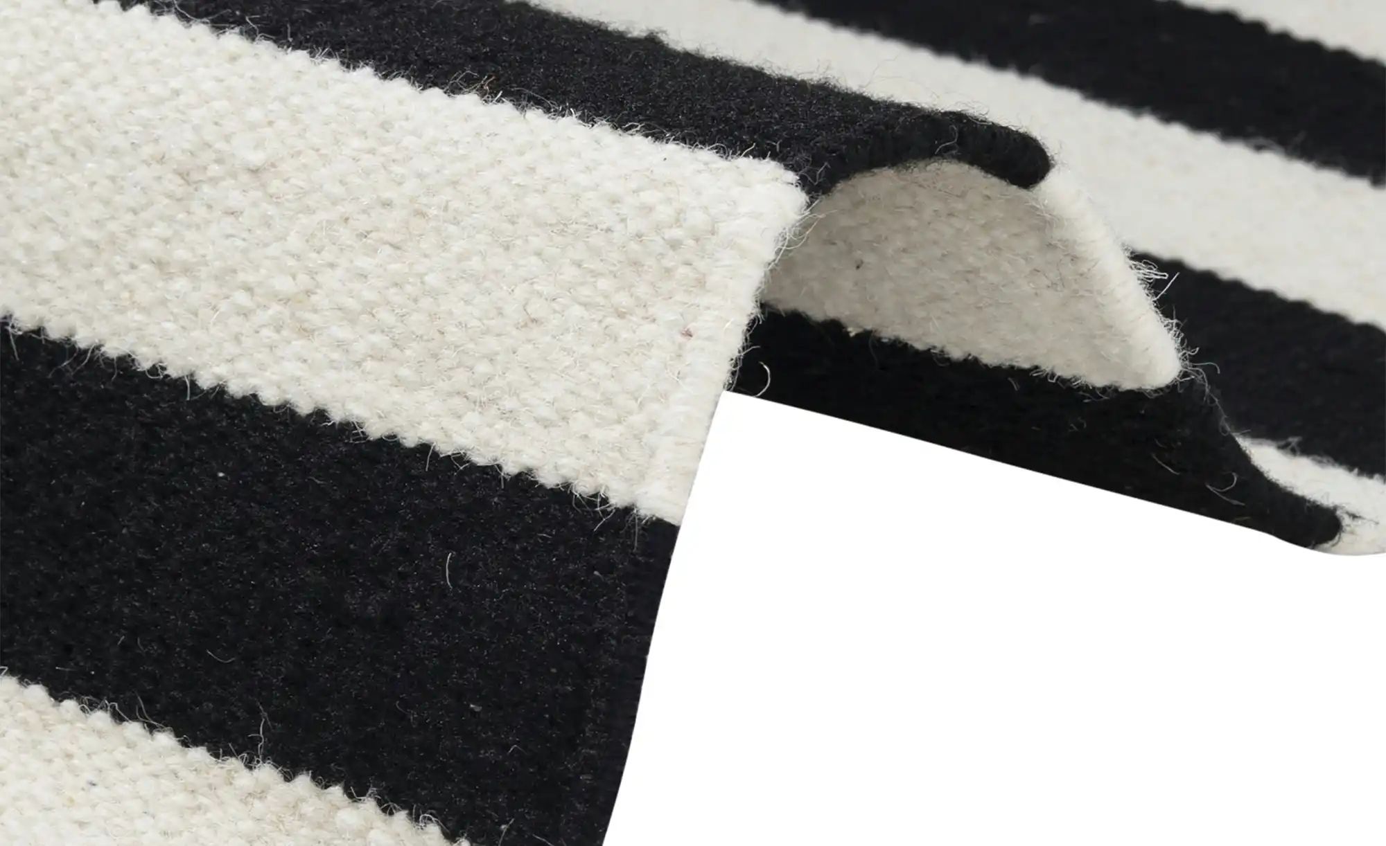 Webteppich  Donna ¦ schwarz ¦ Wolle ¦ Maße (cm): B: 80 Teppiche > Naturtepp günstig online kaufen