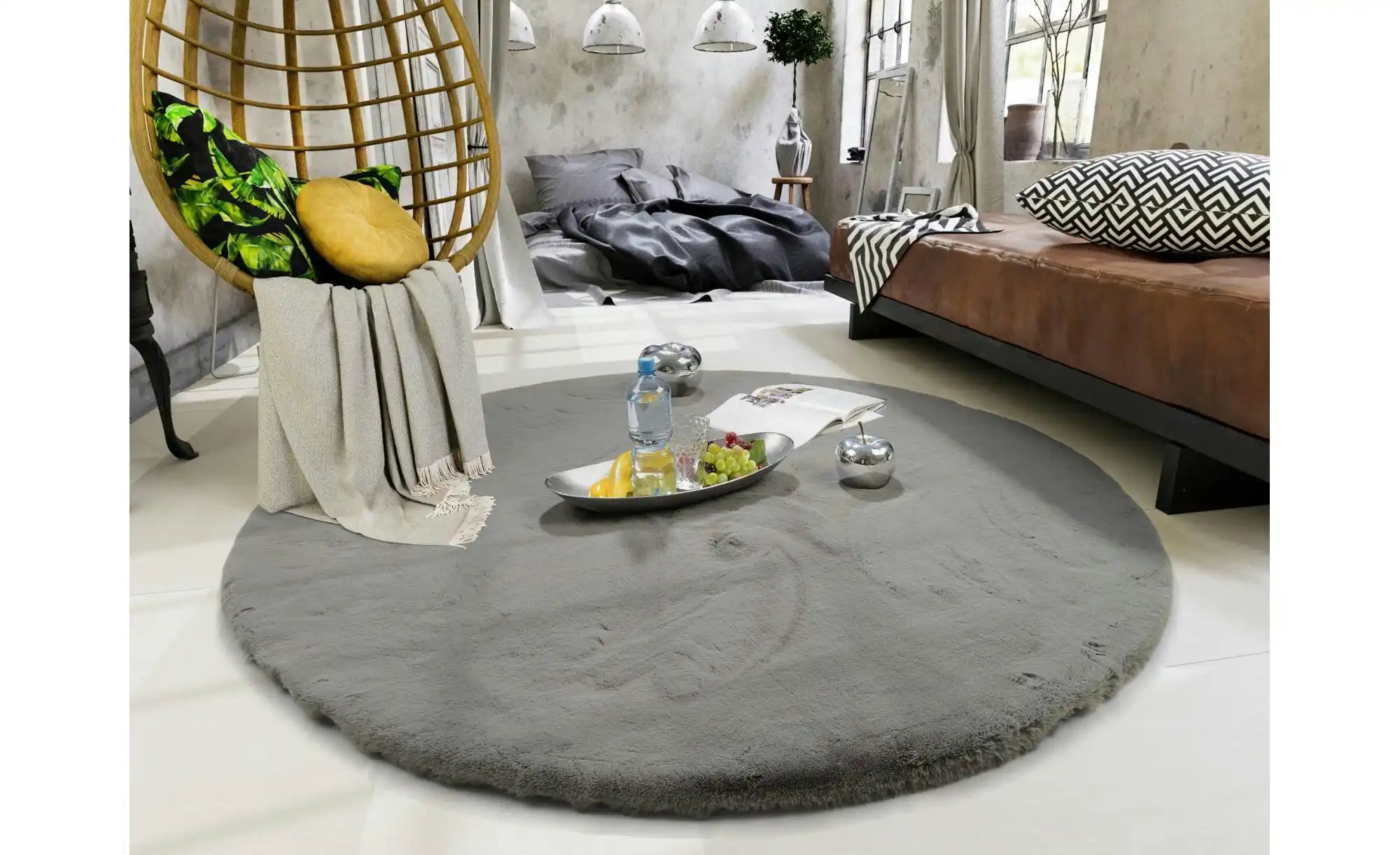 Thumbnail - Musterring Teppich   ¦ grau ¦ Synthetische Fasern Ø: 80 Teppiche > Wohnteppiche - Höffner