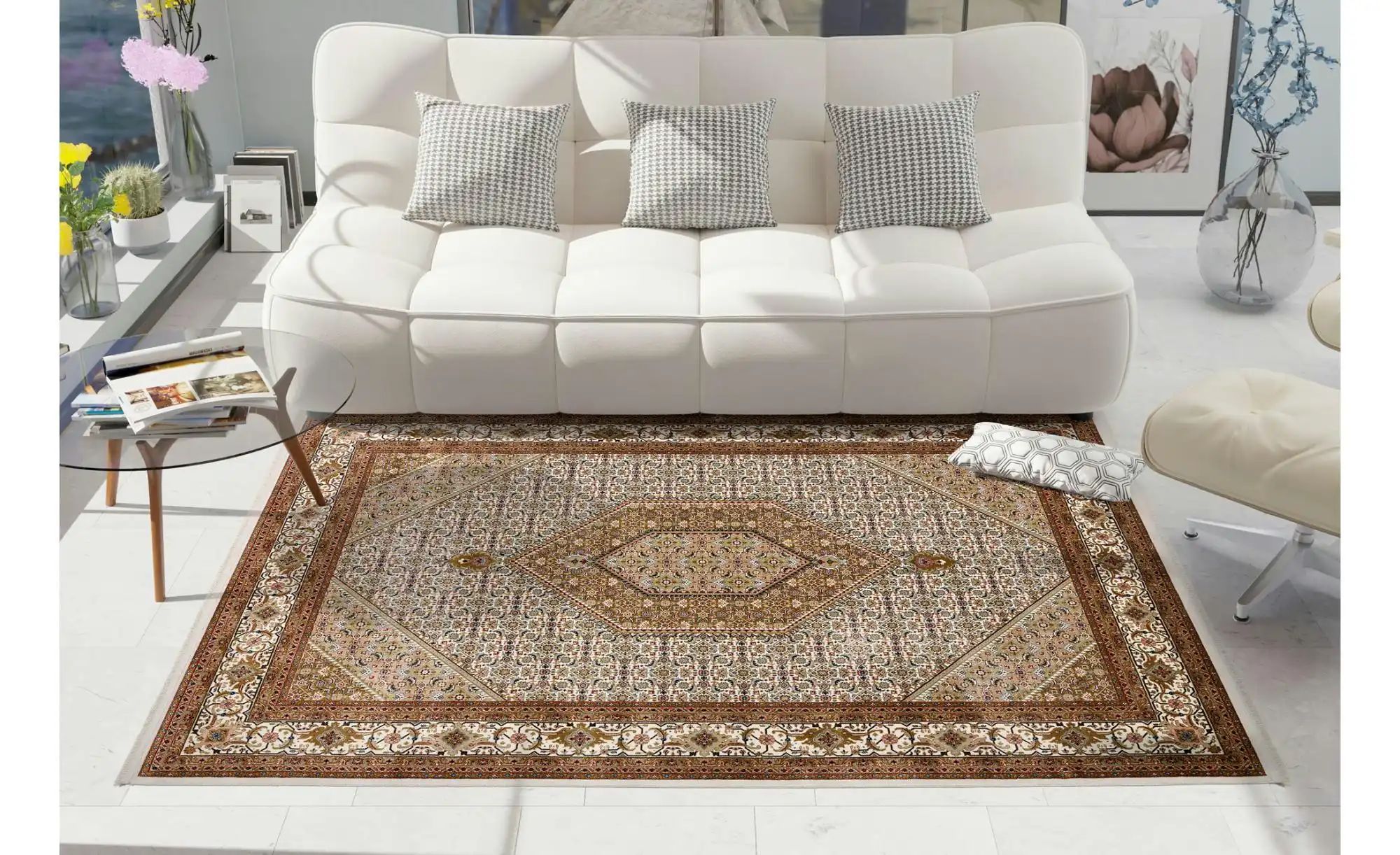 Teppich  Aleyna Bidjar ¦ beige ¦ Synthetische Fasern ¦ Maße (cm): B: 200 H: günstig online kaufen