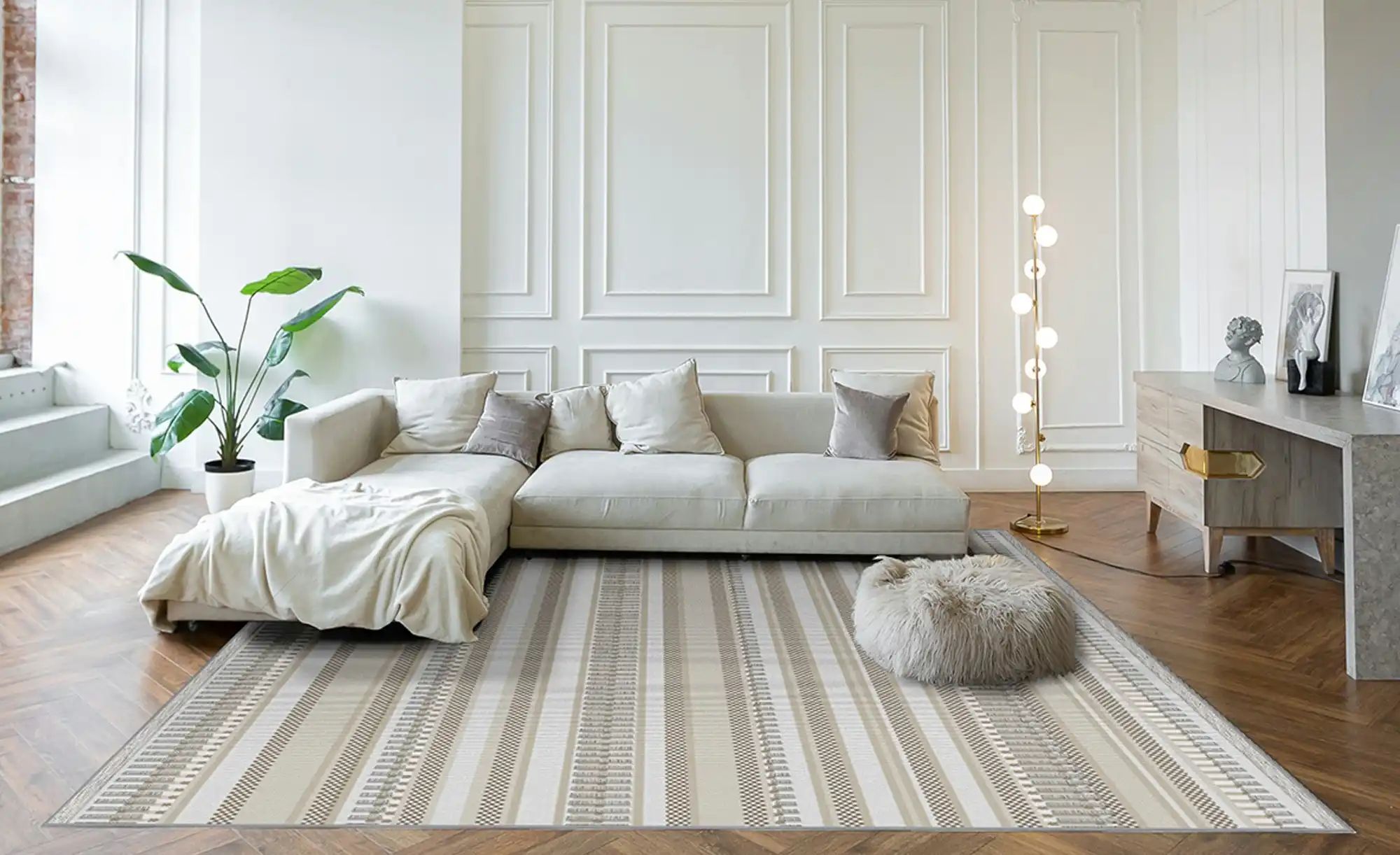 Webteppich  SOHO Rug in a Box ¦ beige ¦ Synthetische Fasern ¦ Maße (cm): B: günstig online kaufen